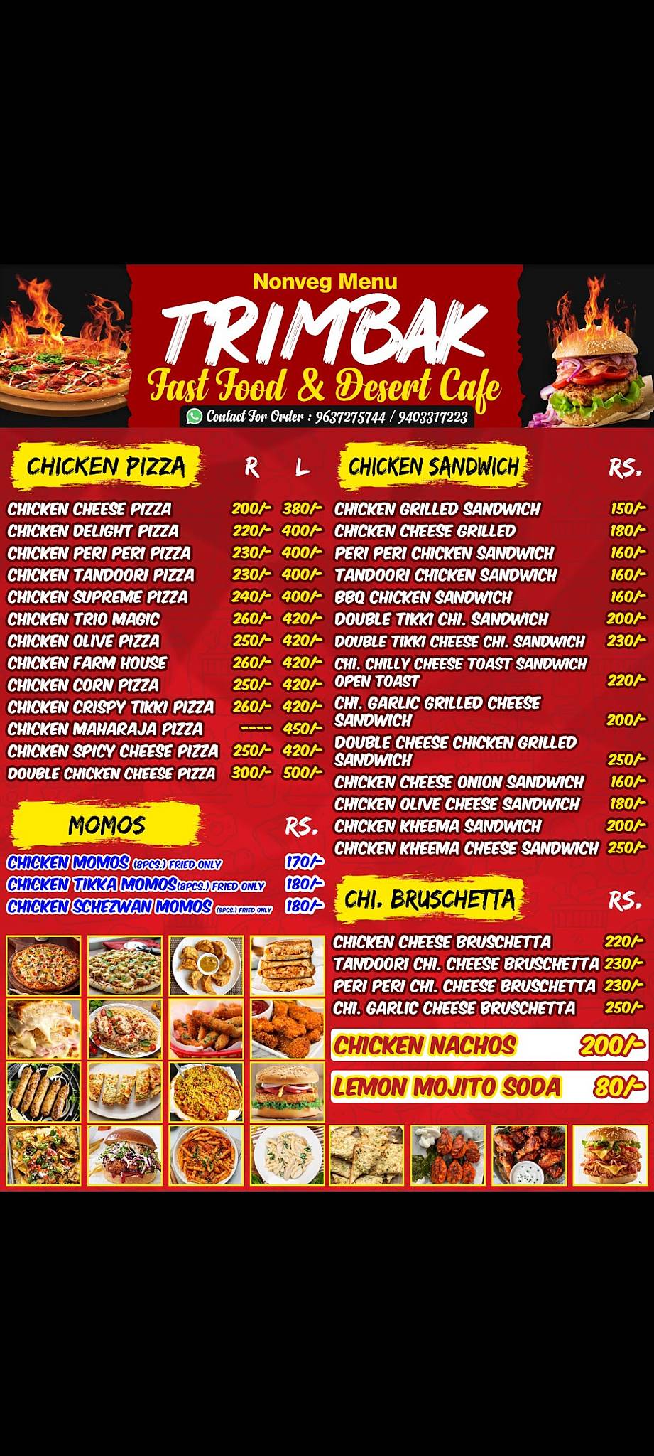 TRIMBAK FAST FOOD CAFE menu