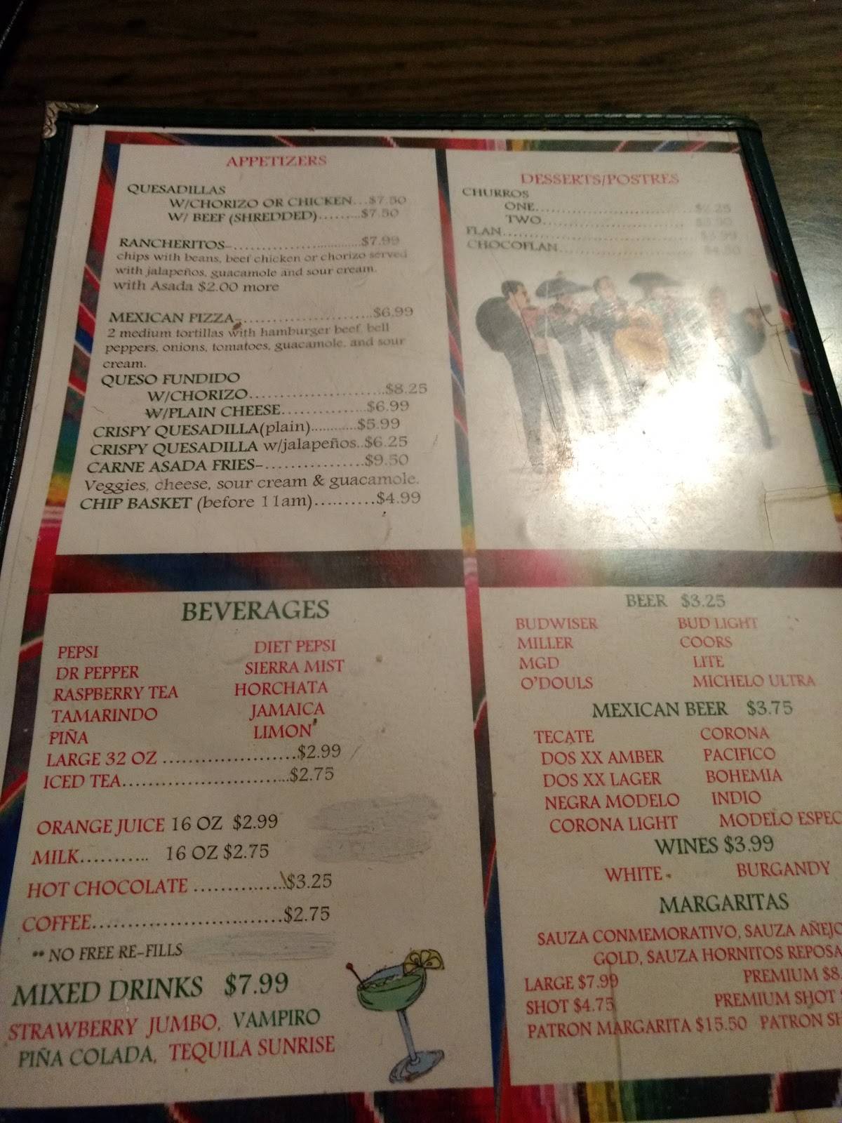 Menu at Tacos Mi Rancho restaurant, Yuma, 188 S 4th Ave