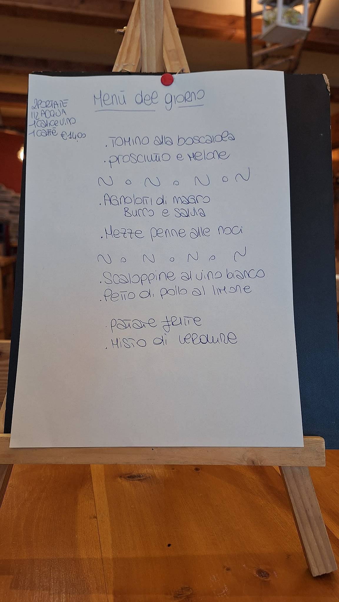 Menu di Taja e Gusta 