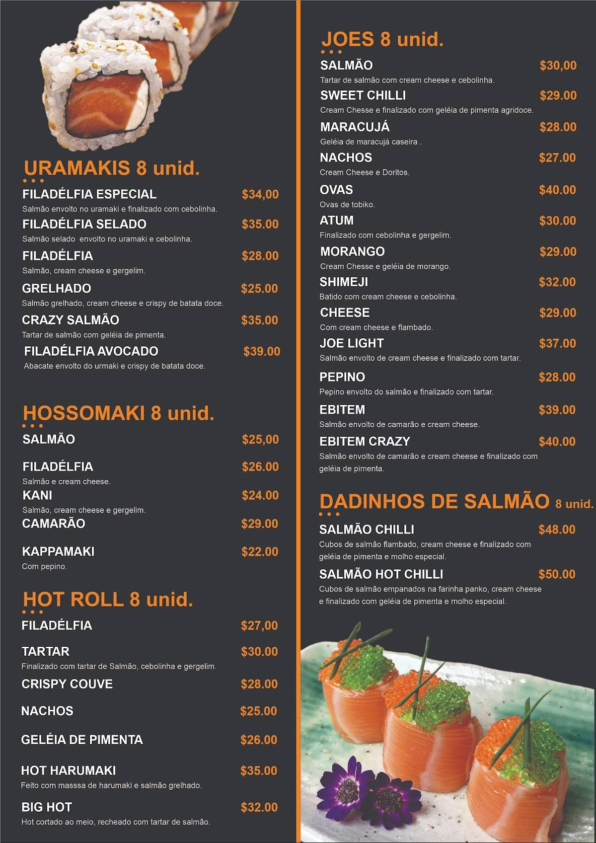 Takay Sushi cardápio