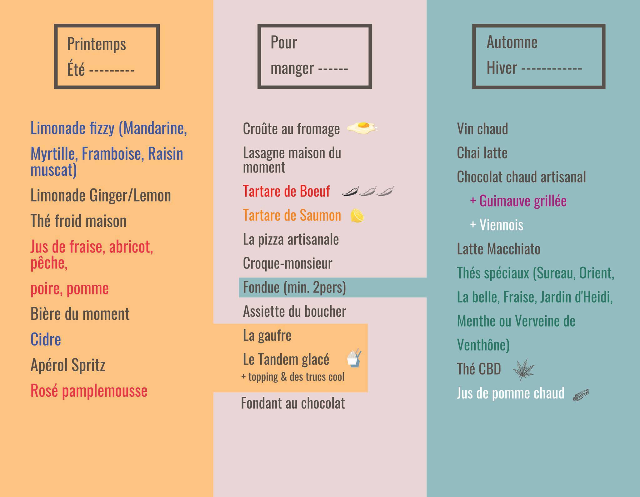 Menu di Tandem Café 