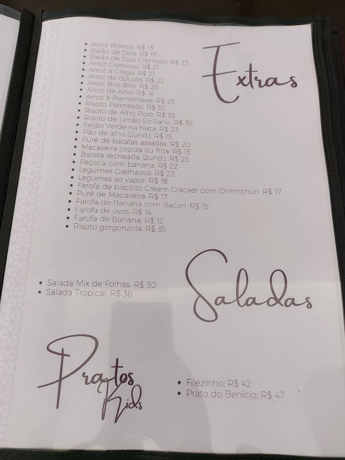 Tanino Gastronomia cardápio