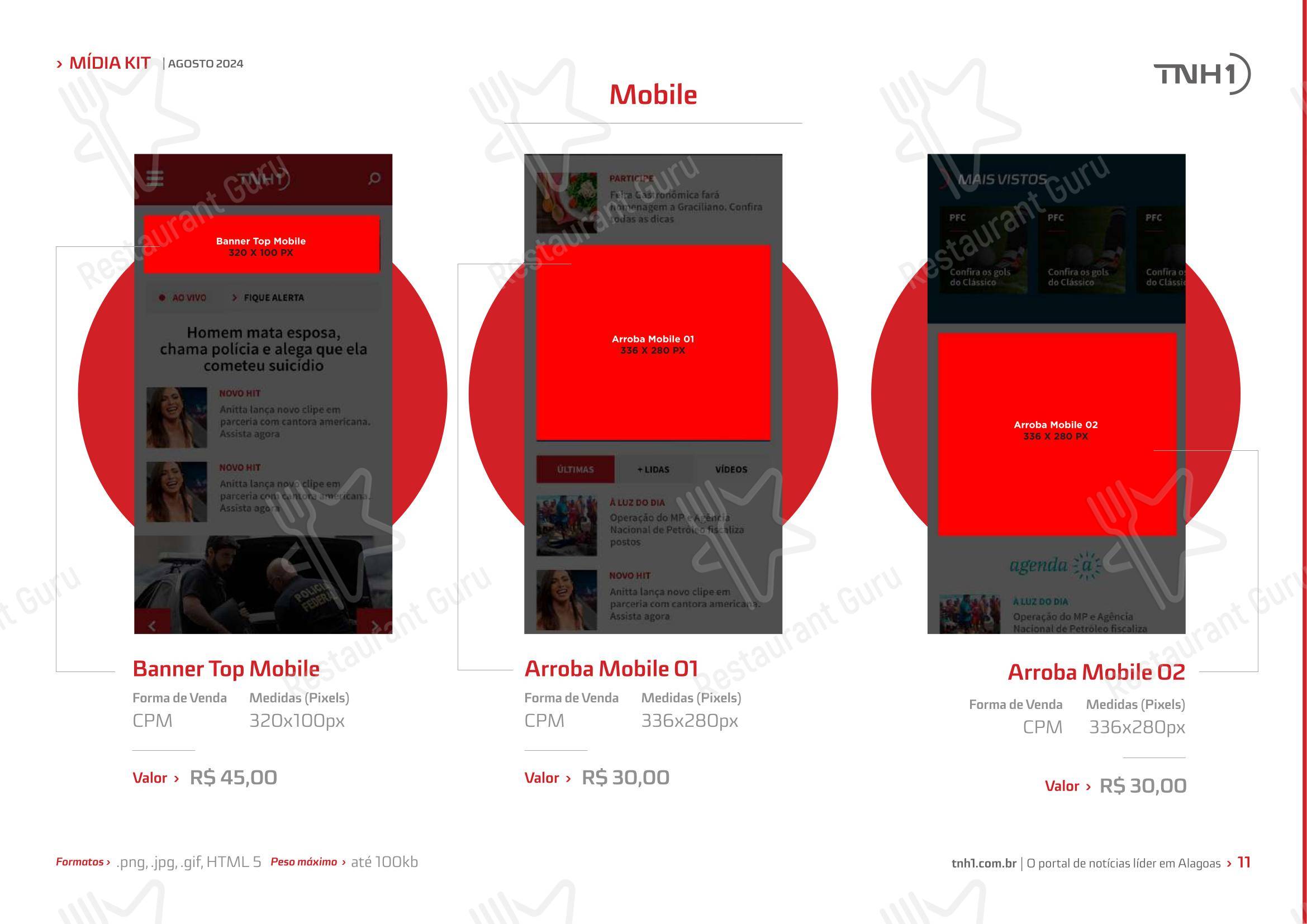 Tapioca Maria Bonita - Matriz em Maceió - Menu