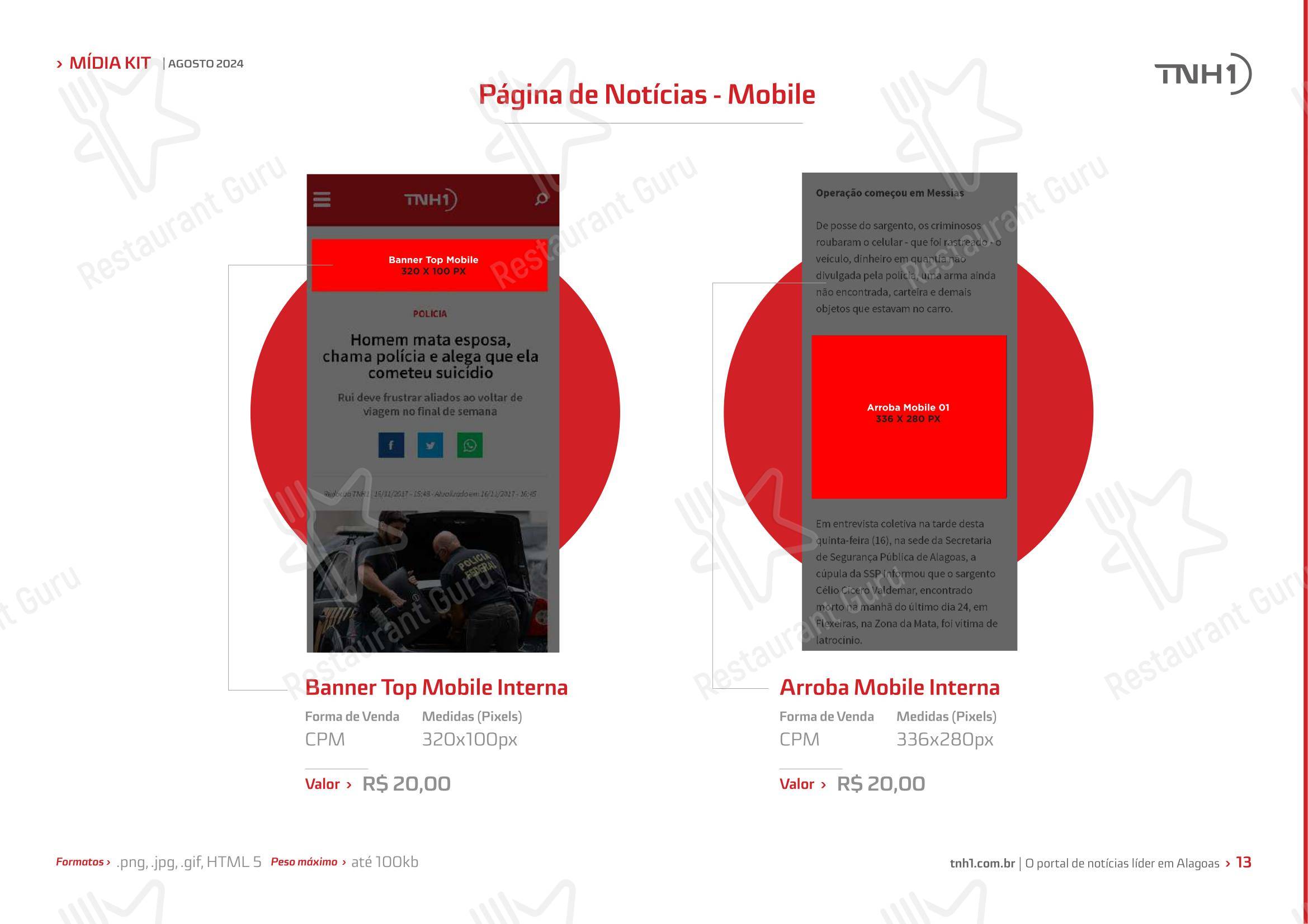 Menu para Tapioca Maria Bonita - Matriz restaurante