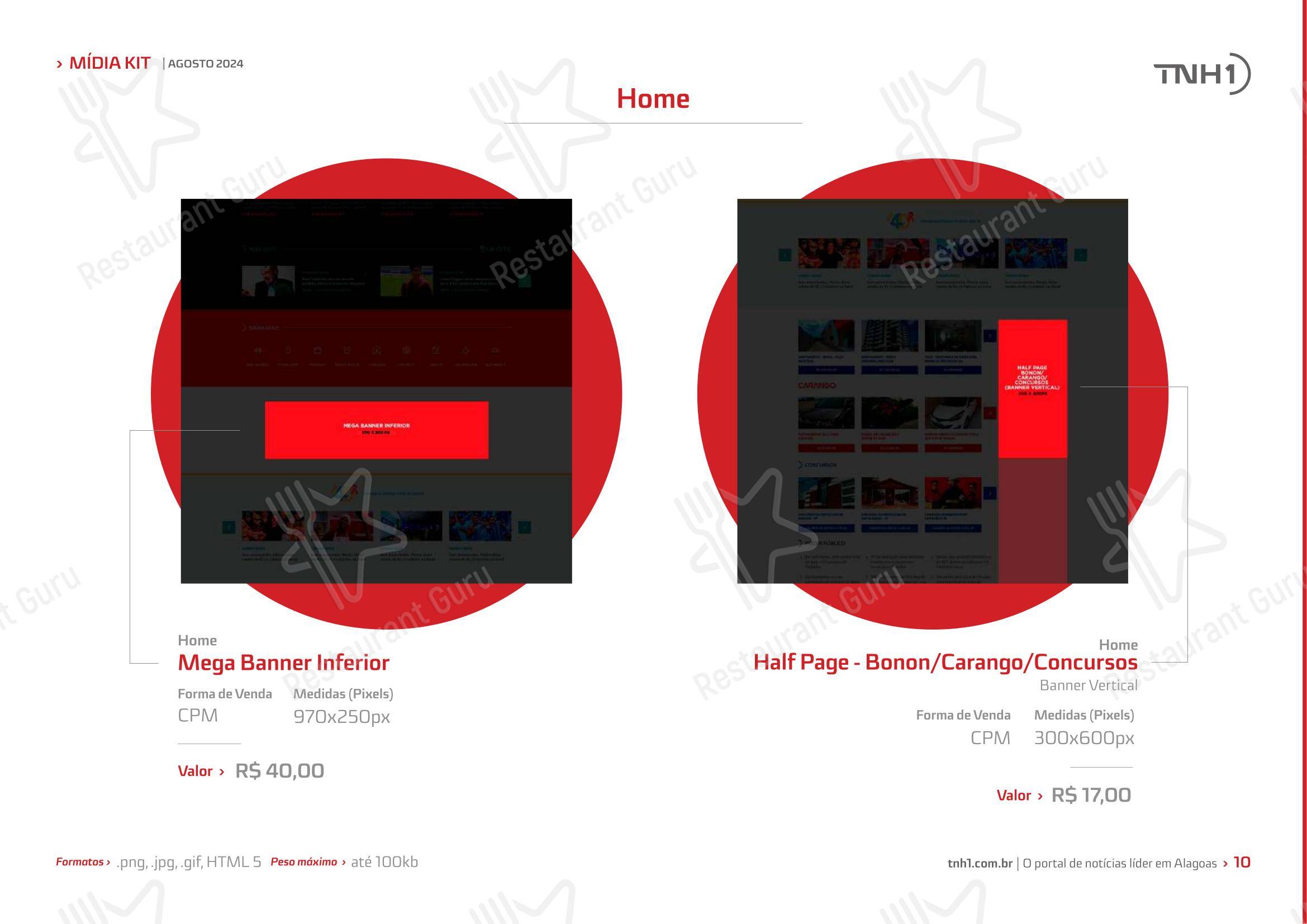 Menu para Tapioca Maria Bonita - Matriz restaurante