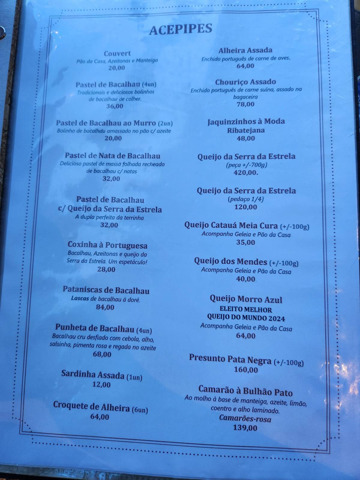 Tasca do Marquês cardápio