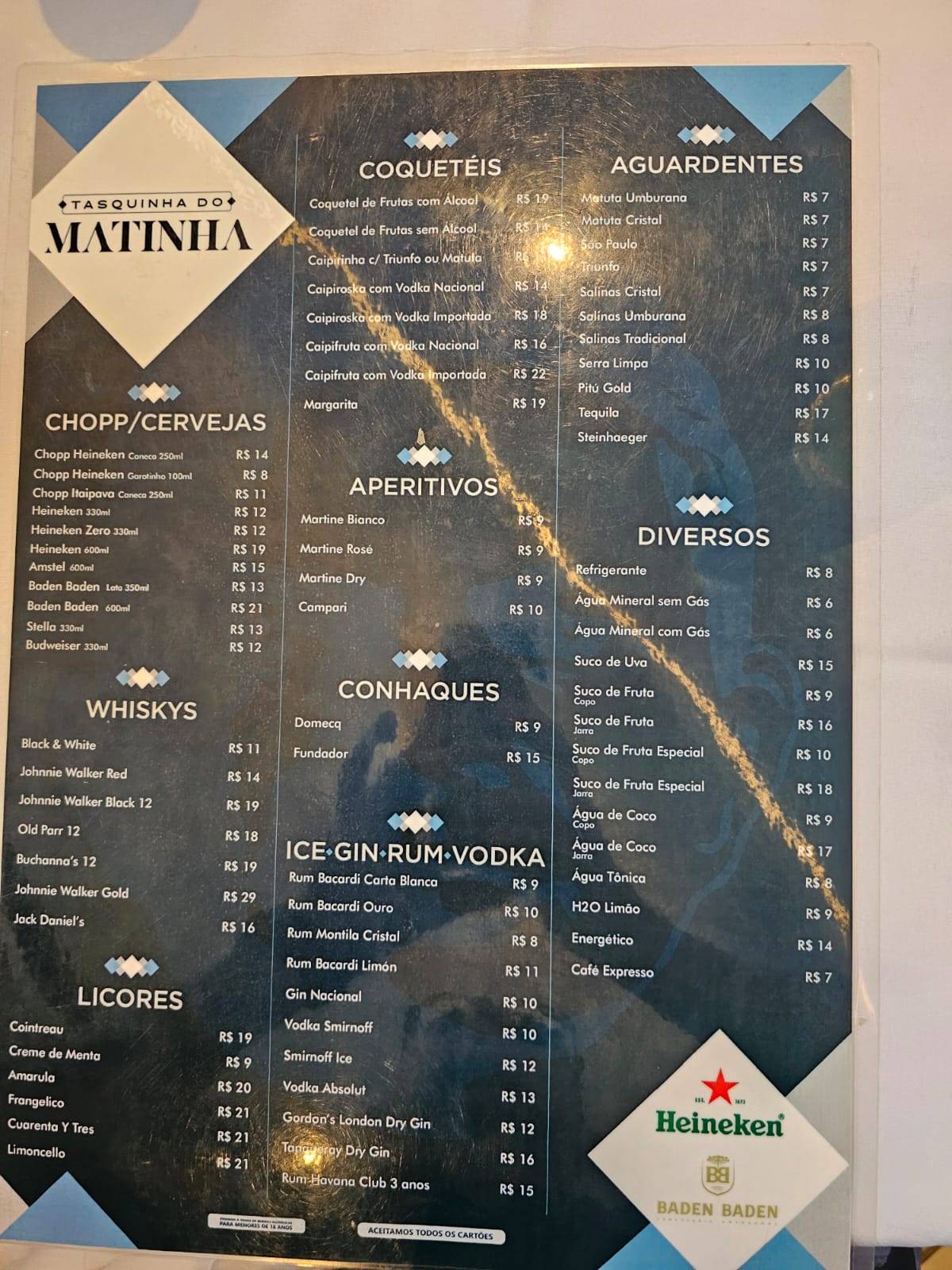 Tasquinha do Matinha cardápio