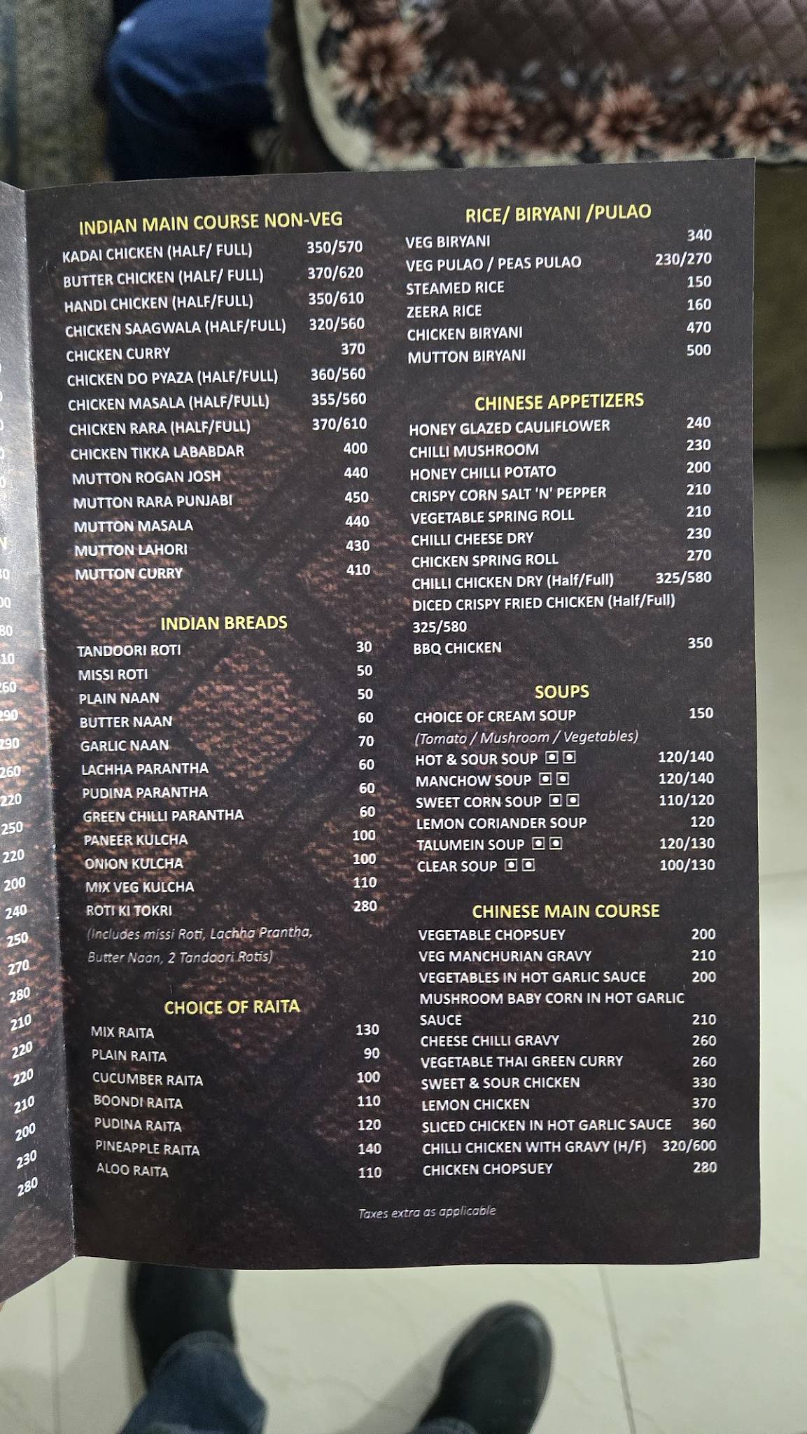 Taste Buds - Sweets Restaurants & Bakery menu