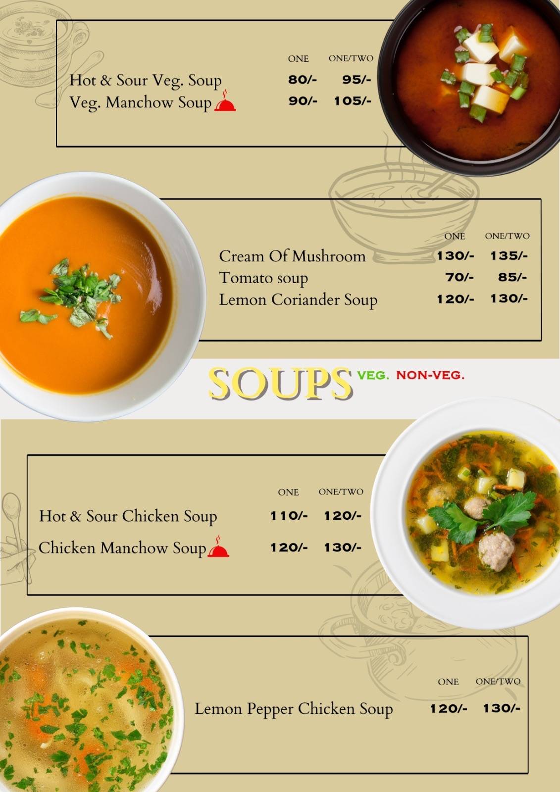 Taste Match Restaurant menu