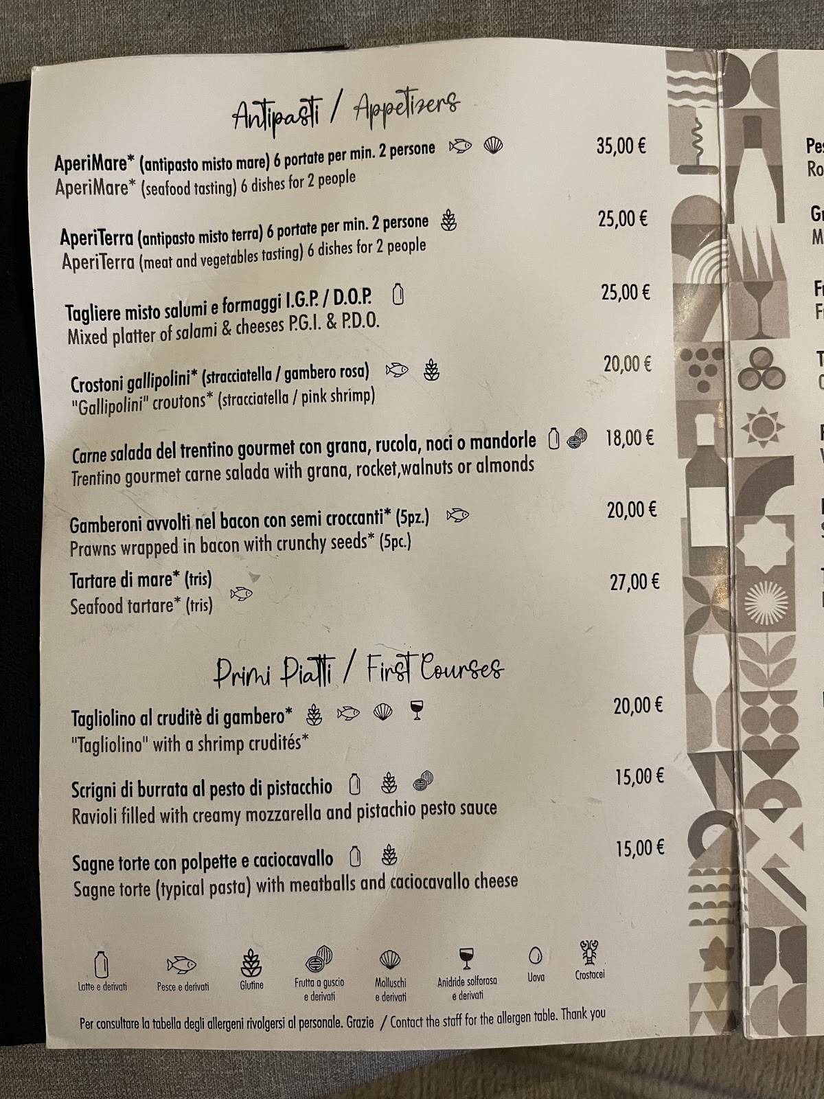 Menu di Tatamino 