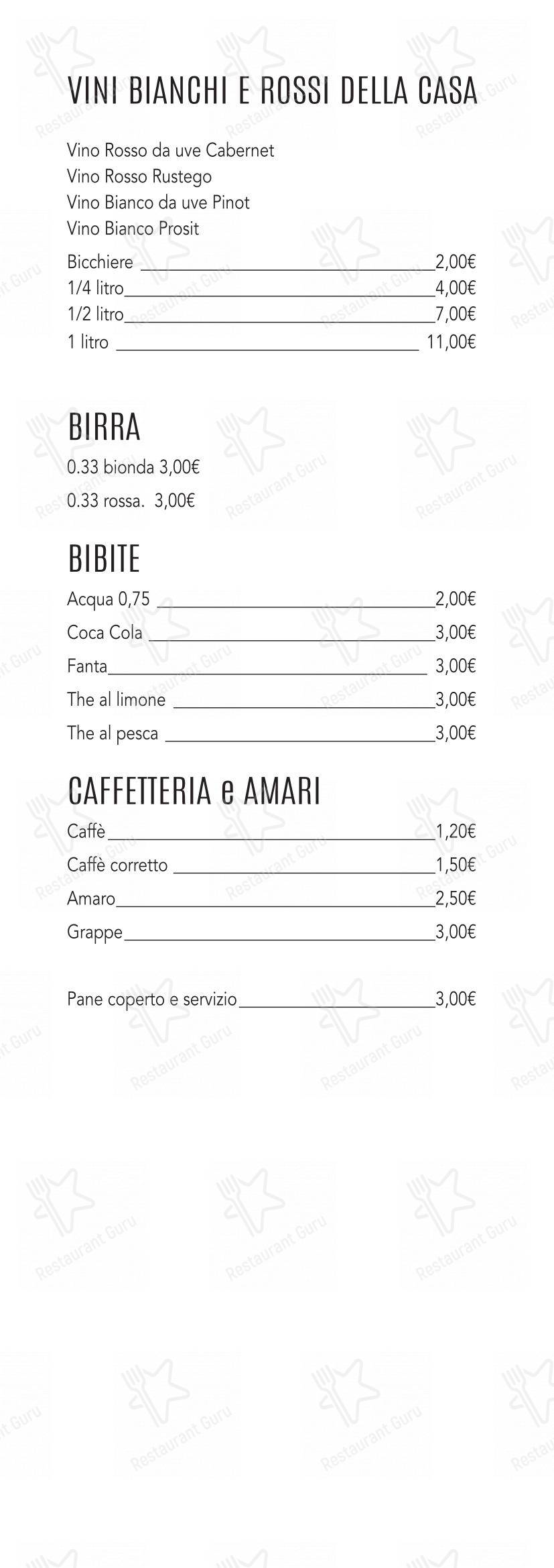 Menu di Taverna Clara - Menu bar