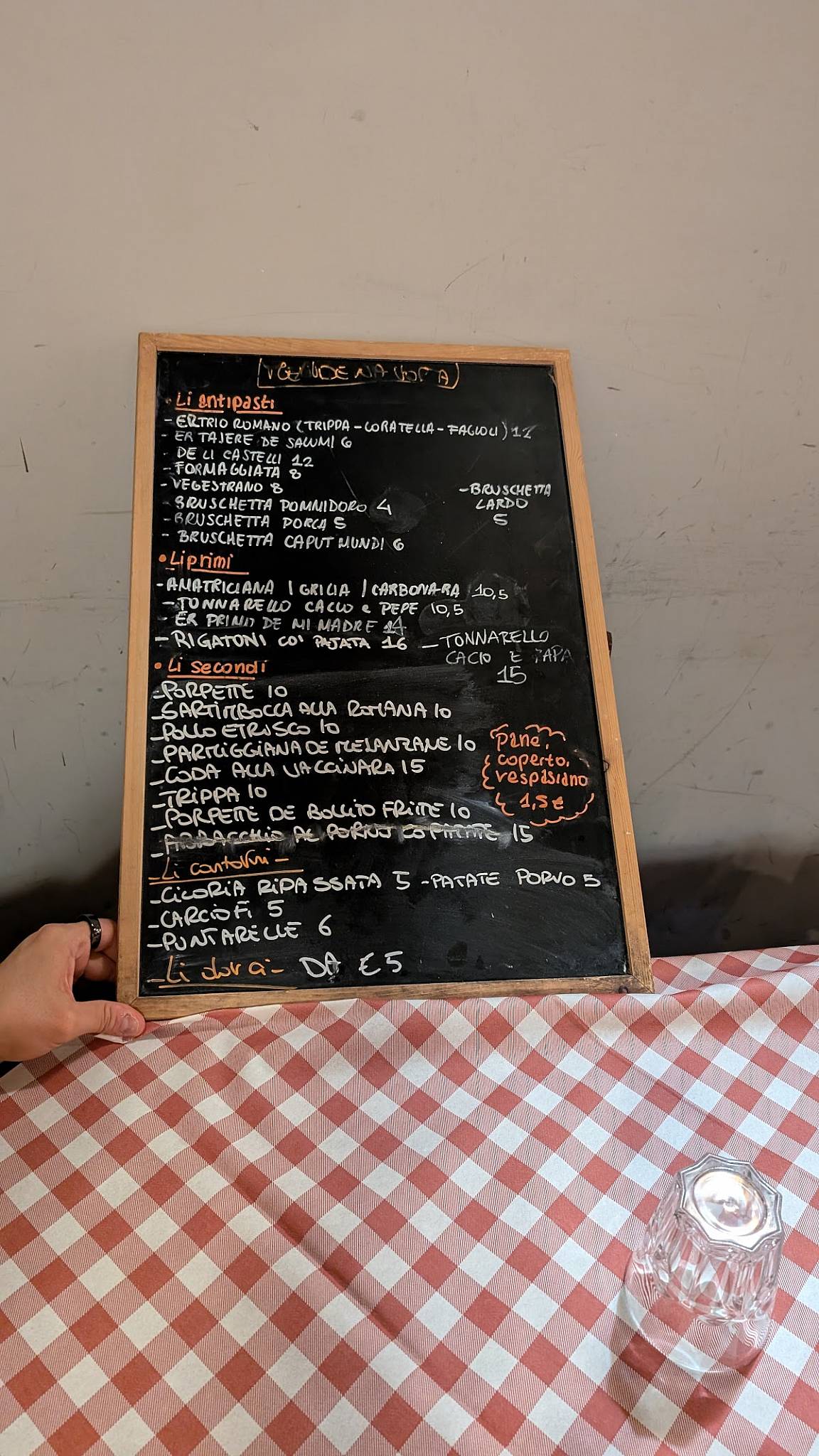 Menu di Taverna del Fuorisede 