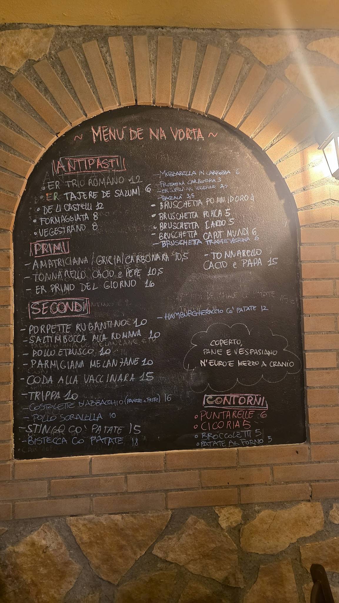 Menu di Taverna del Fuorisede 