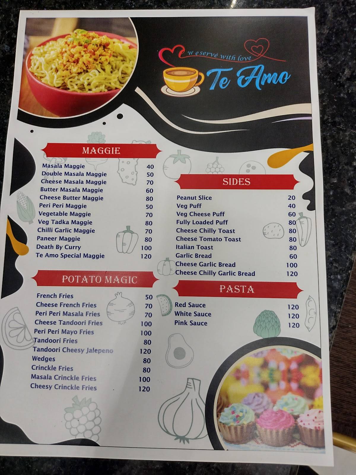 Te Amo menu