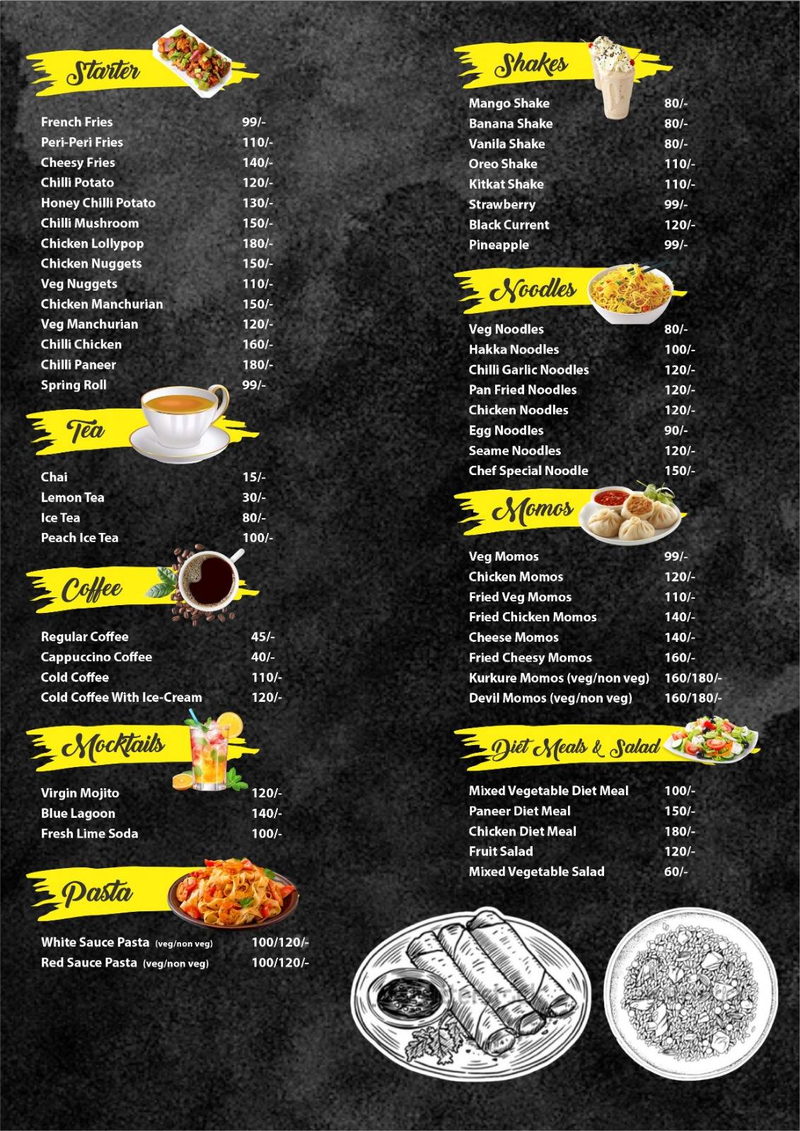 Teddy’s cafe menu