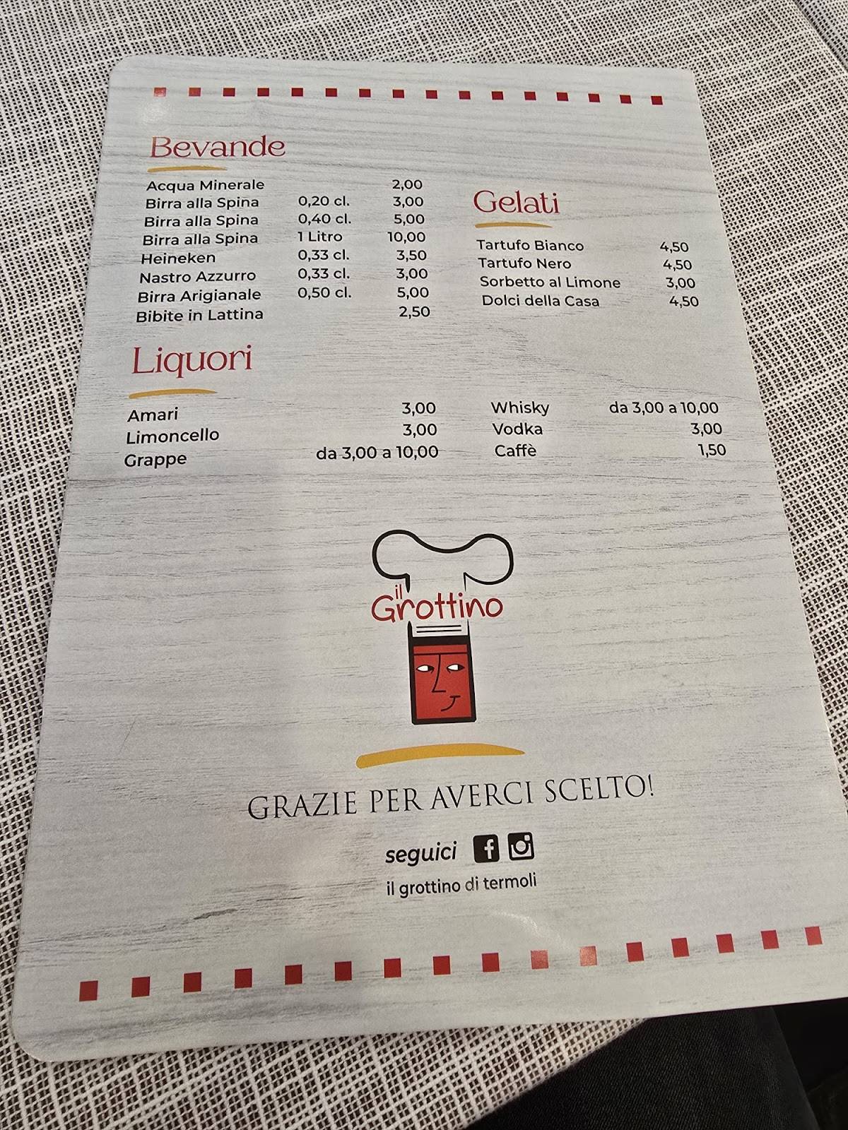Menu di Il Grottino 