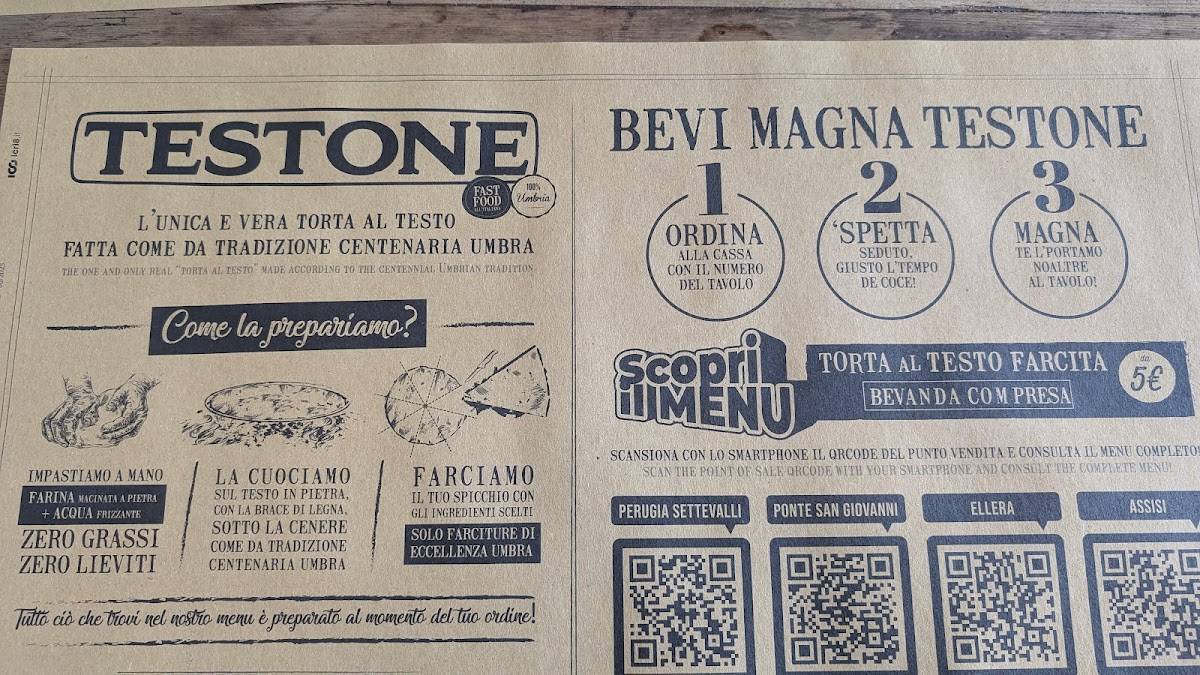 Menu di Testone - Via Settevalli 
