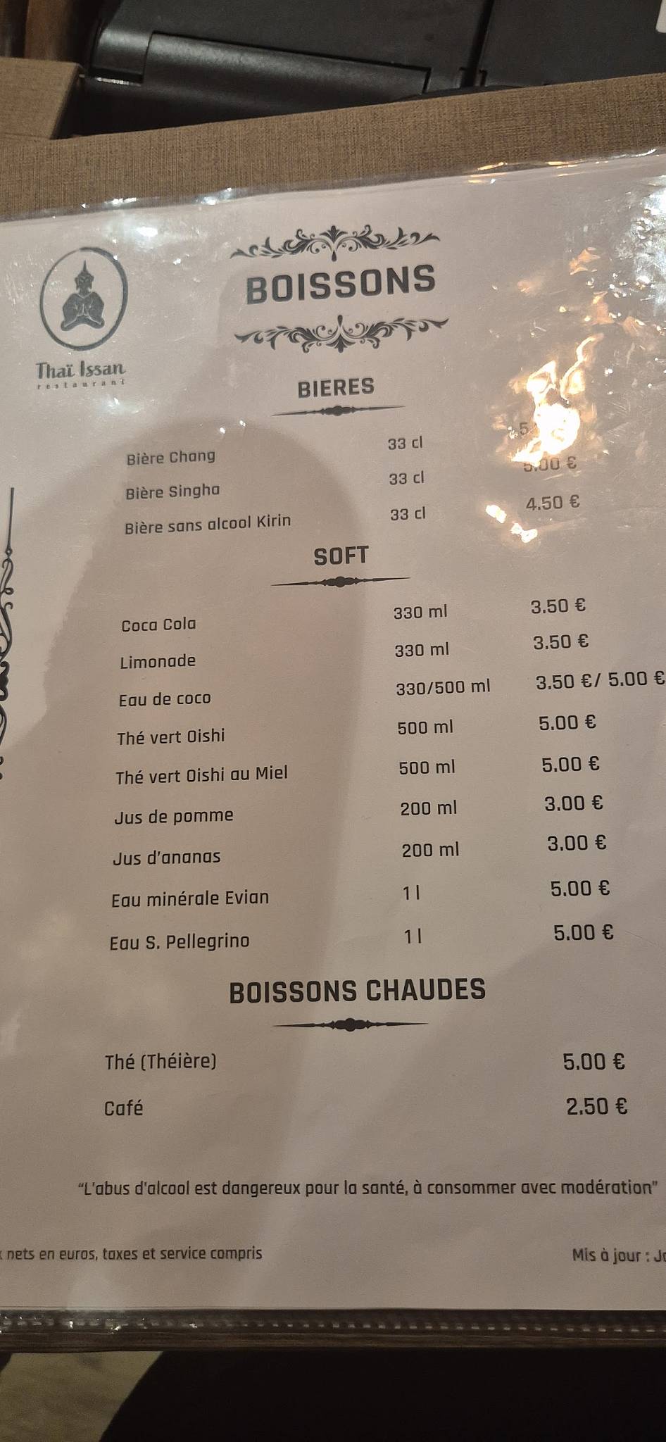Menu de Thaï Issan Restaurant