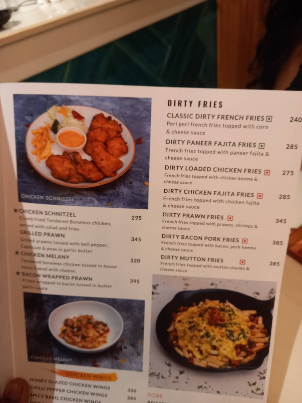 The Beanshot Cafe menu