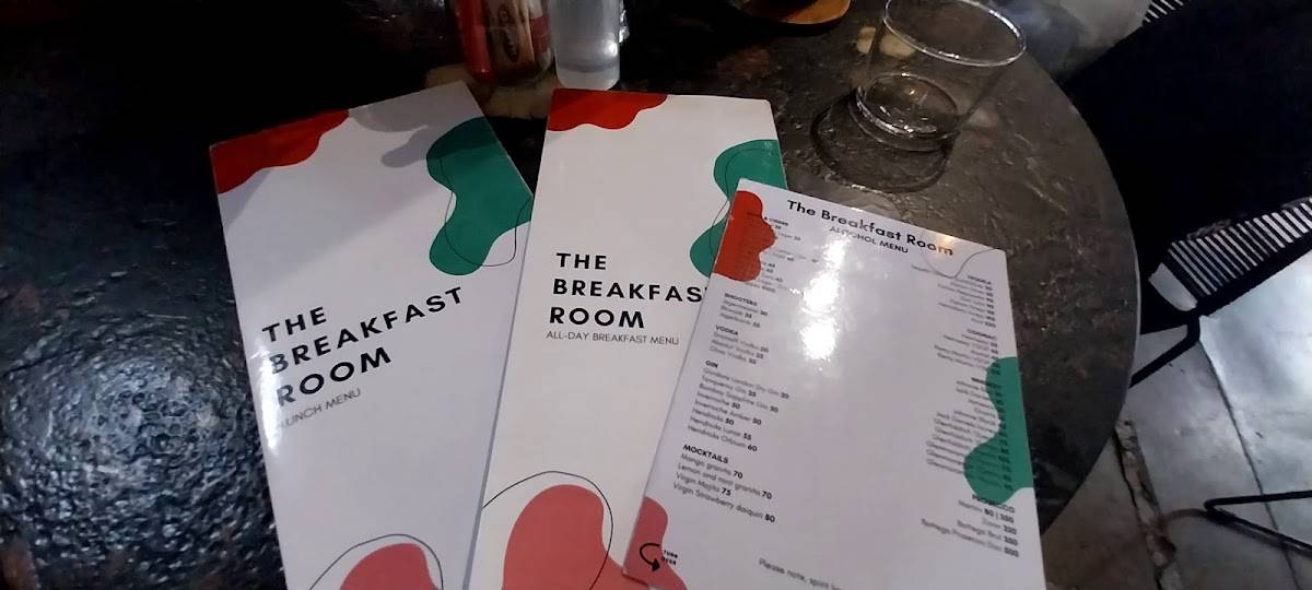Menu at The Breakfast Room restaurant, Durban
