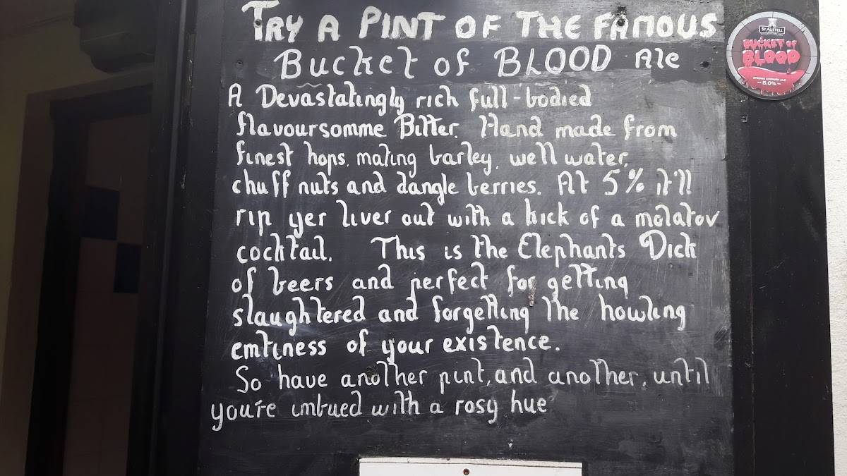 Menu at The Bucket of Blood pub & bar, Hayle