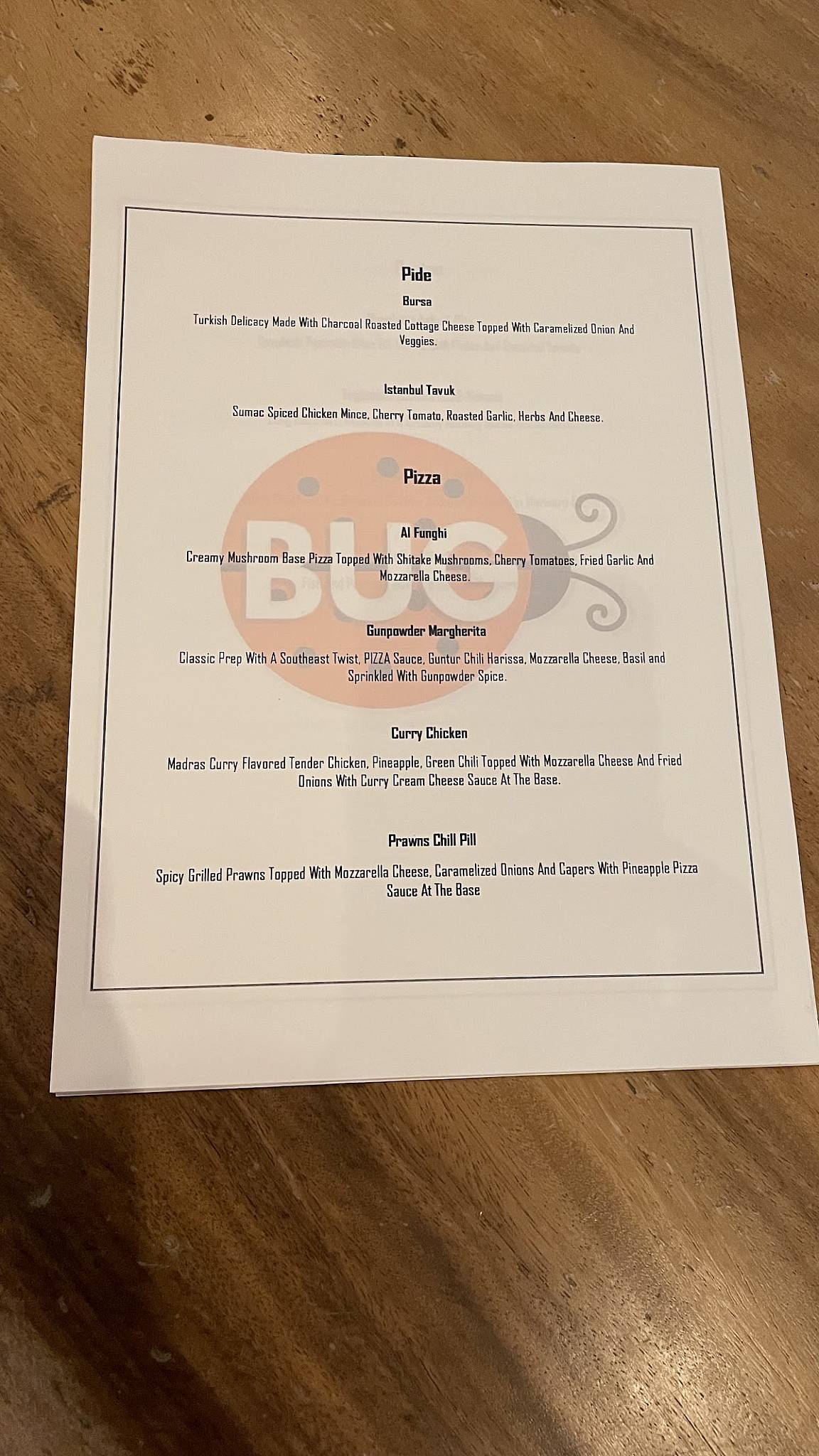 BUG & BASS menu