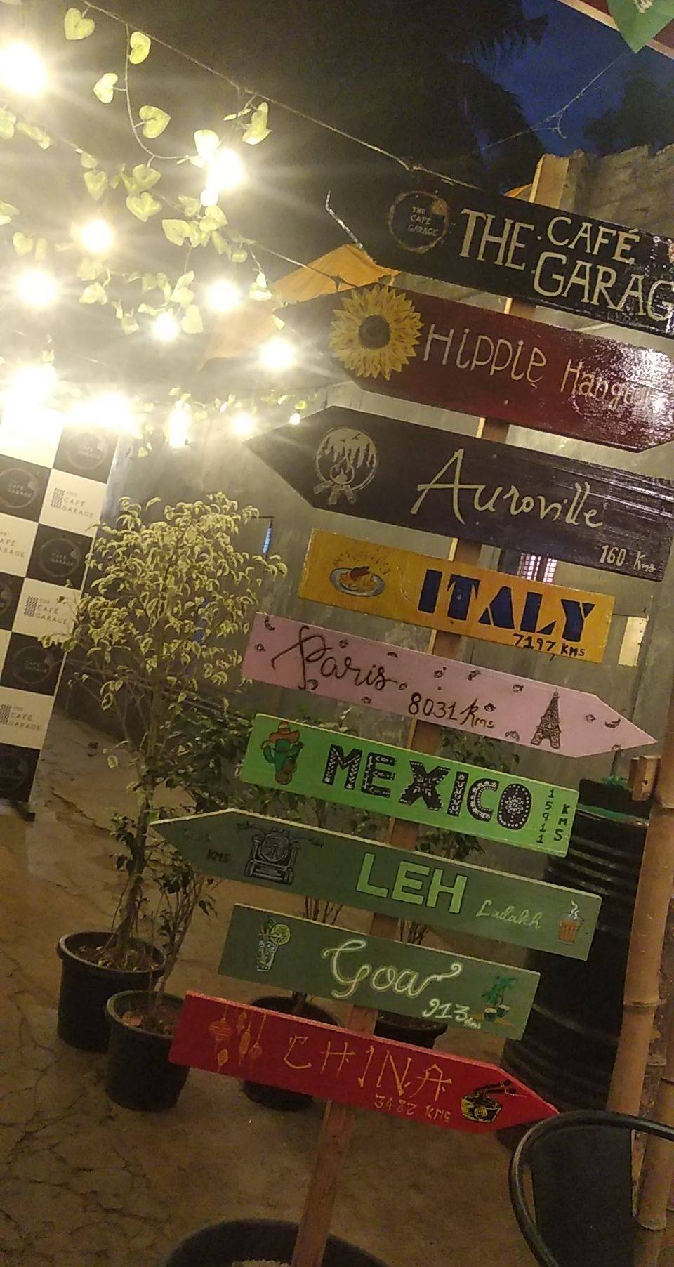 The Café Garage menu