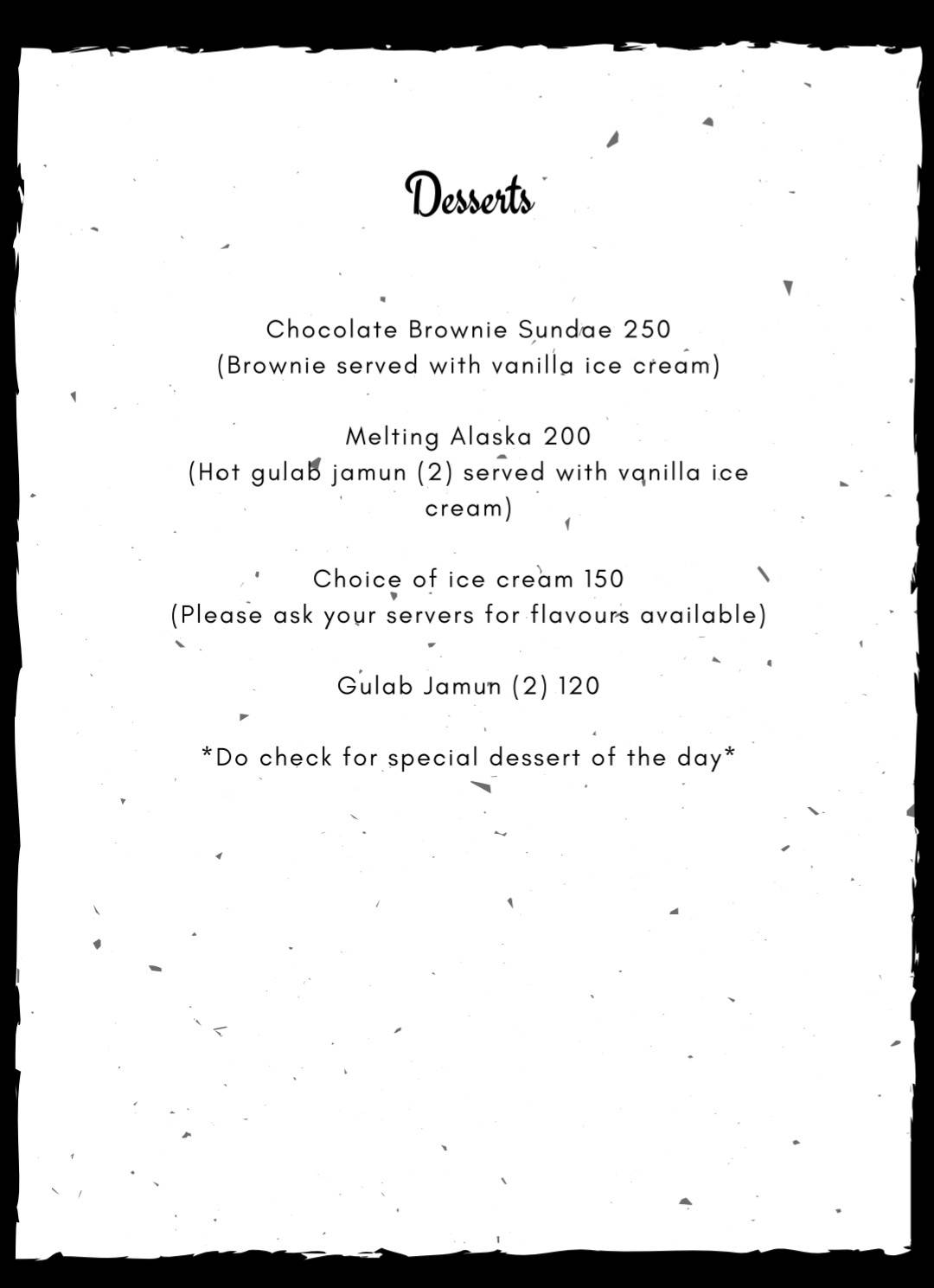 The Cliff - Rooftop Bar & Lounge menu