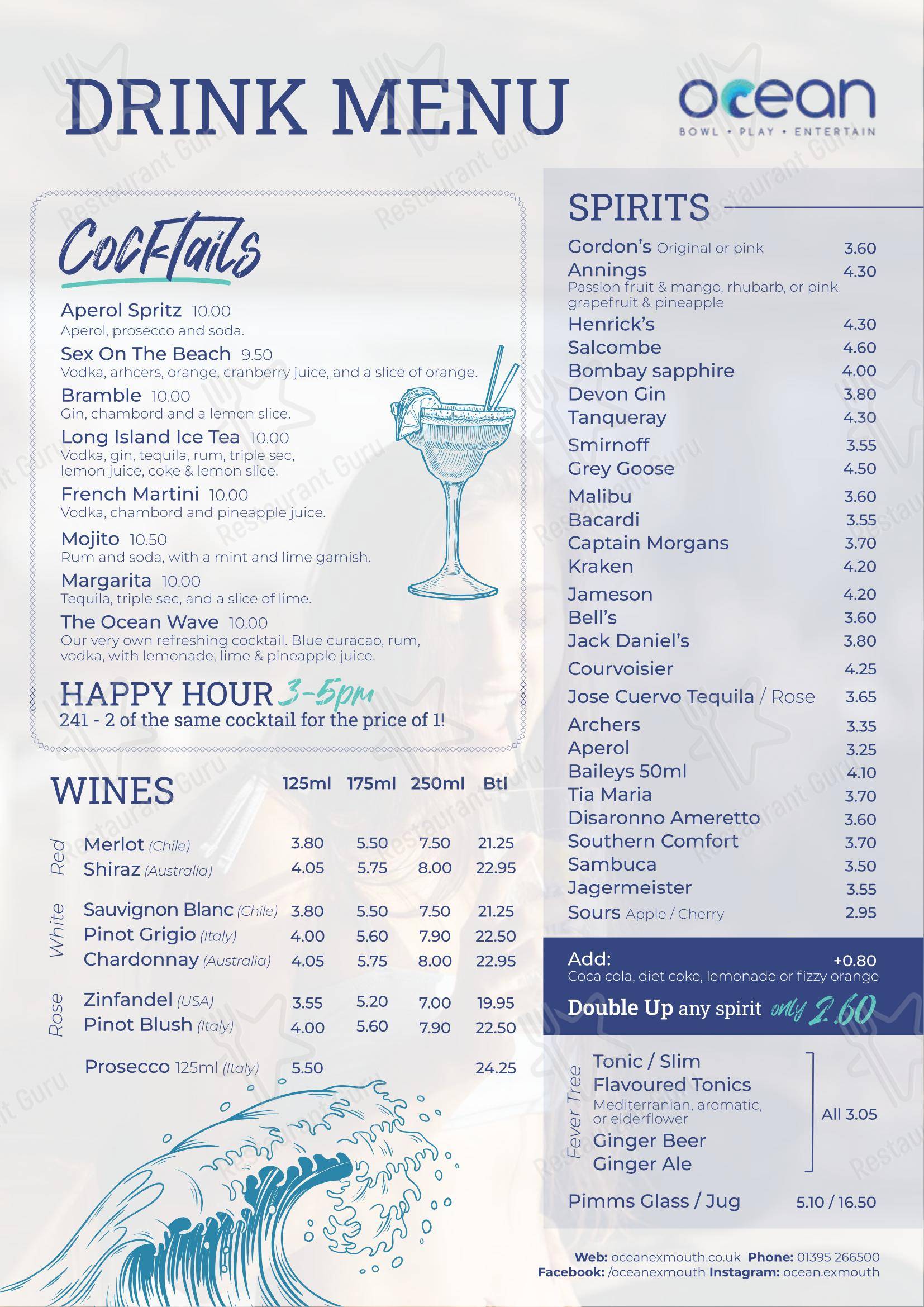 Menu at The Engine Room restaurant, Exmouth