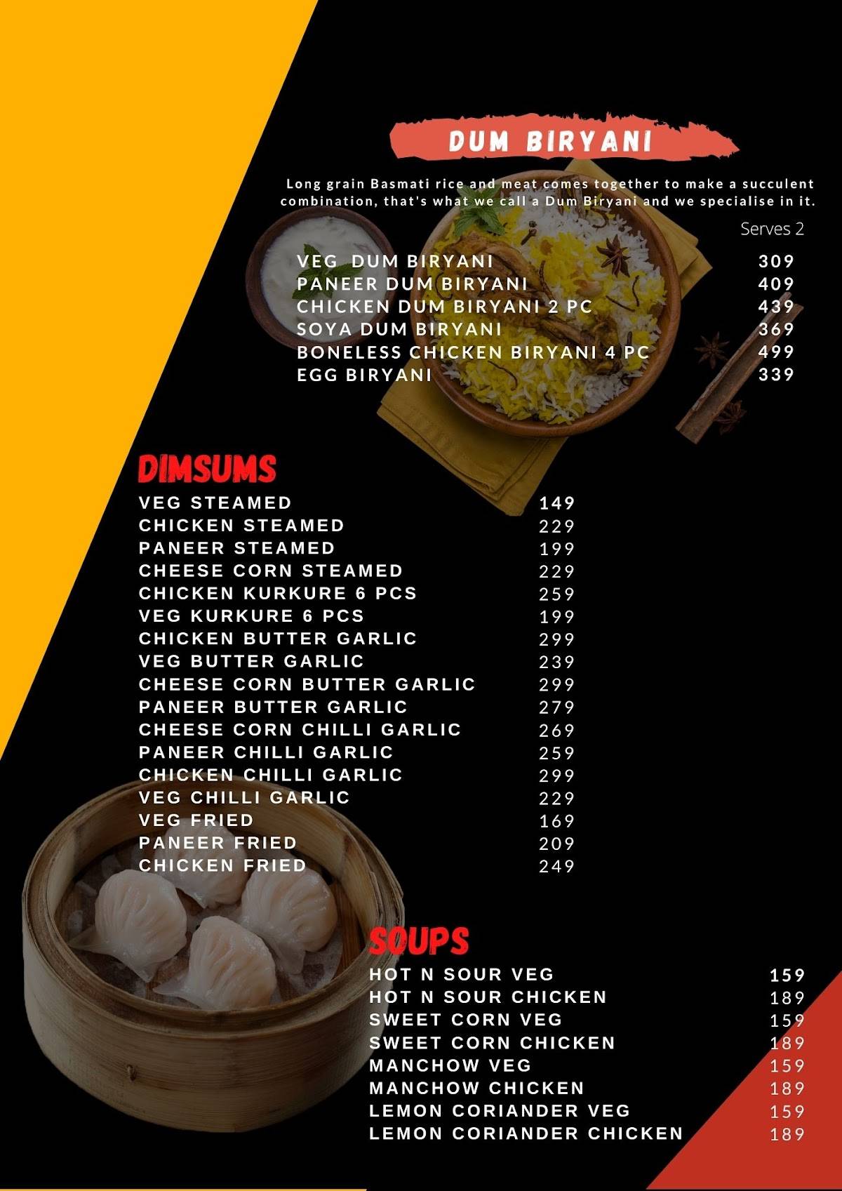 The Feast Box menu
