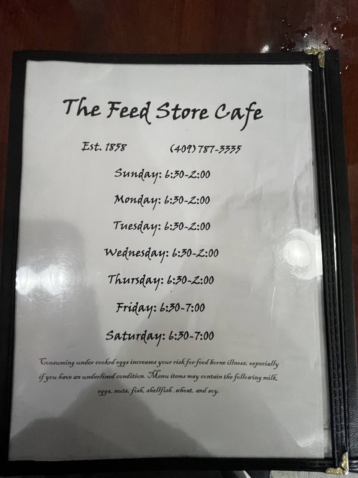 Menu at The Feed Store Cafe BREAKFAST, Hemphill