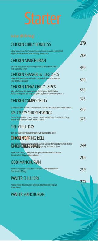 The Food Island menu