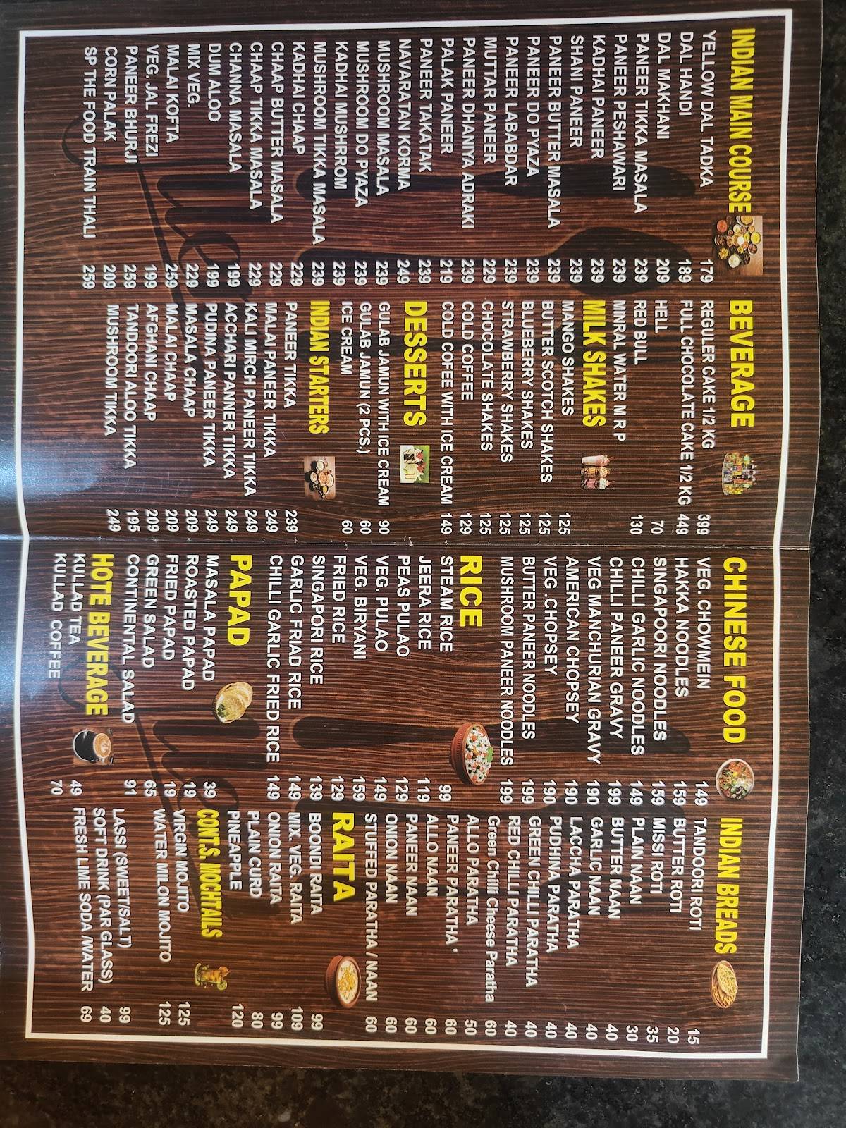 The Food Train - Restaurants in Loni Ghaziabad, Family Restaurants in Loni menu