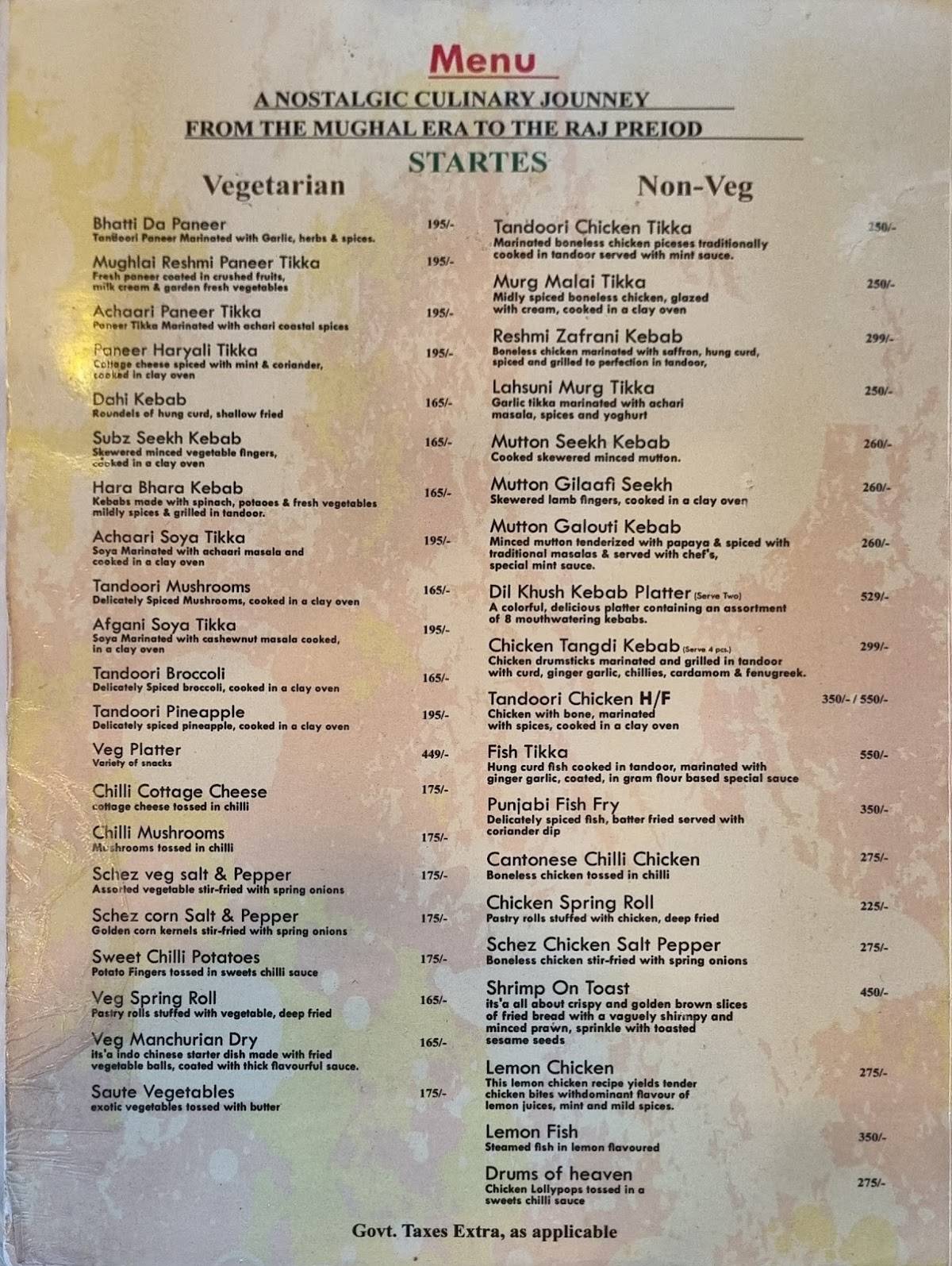 The Golf Club, Bhalswa menu