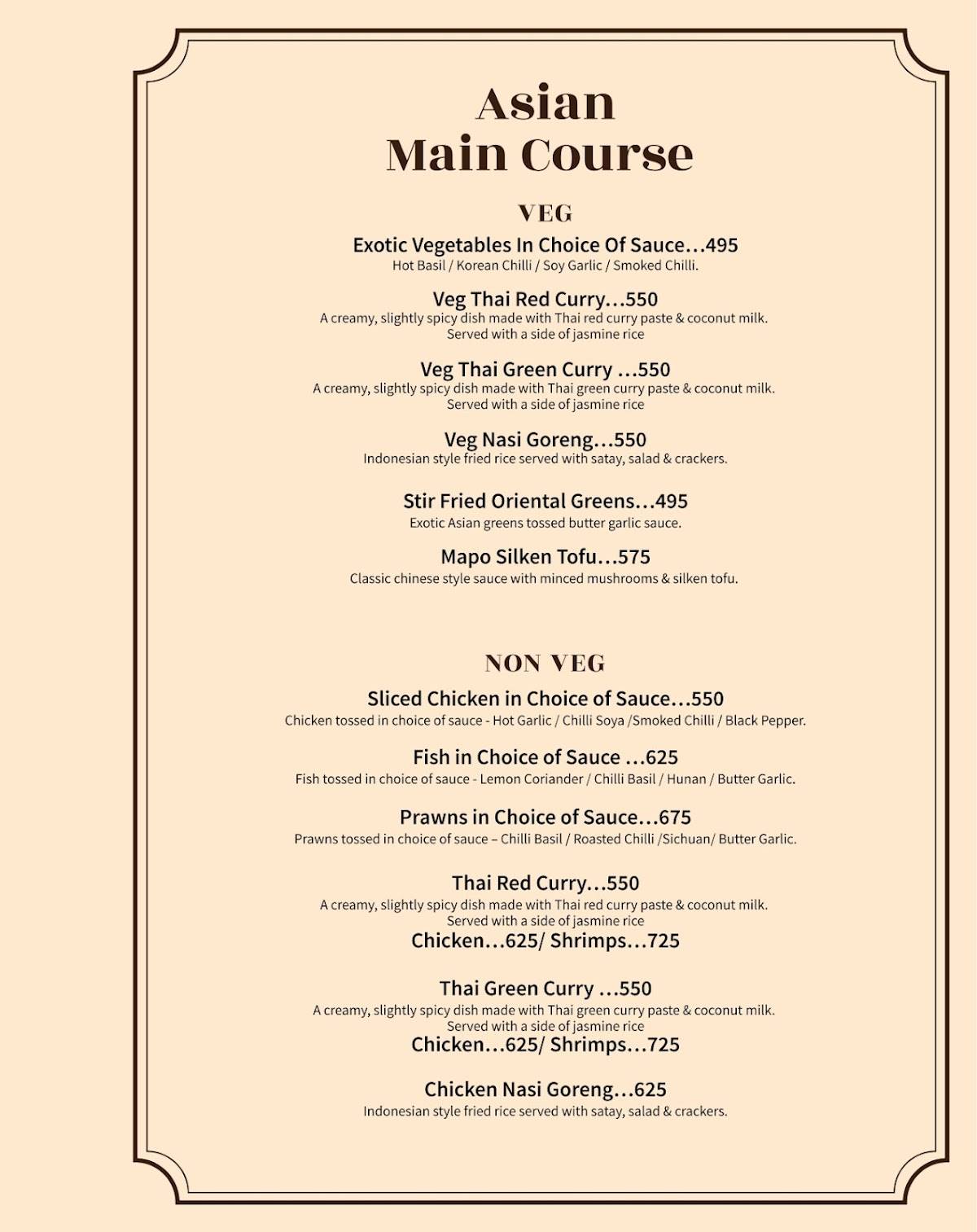 The Grand Trunk Road Restaurant menu