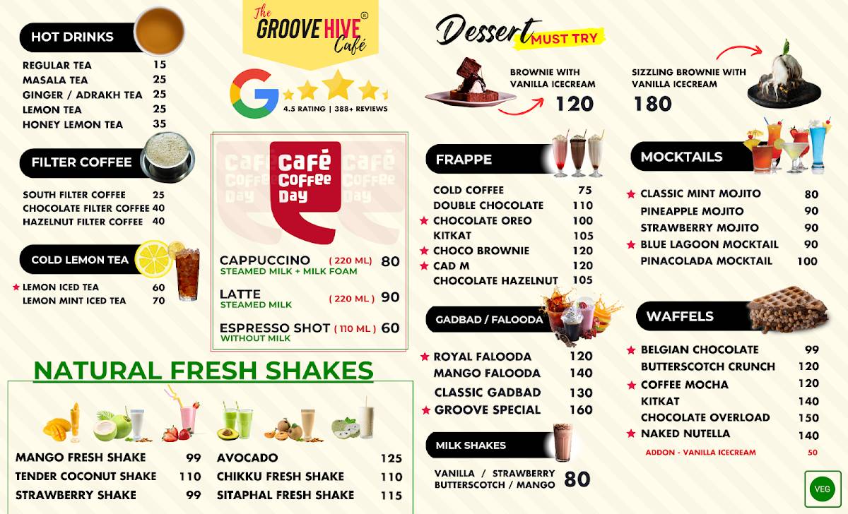 The Groove Hive Cafe menu