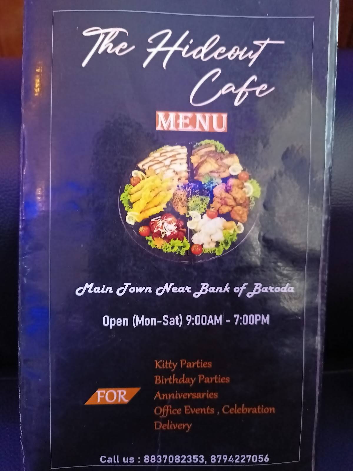The Hideout Cafe menu