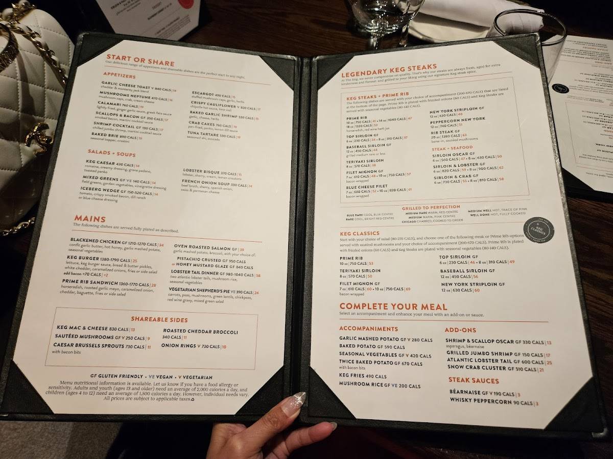 Menu de The Keg Steakhouse + Bar - Ajax