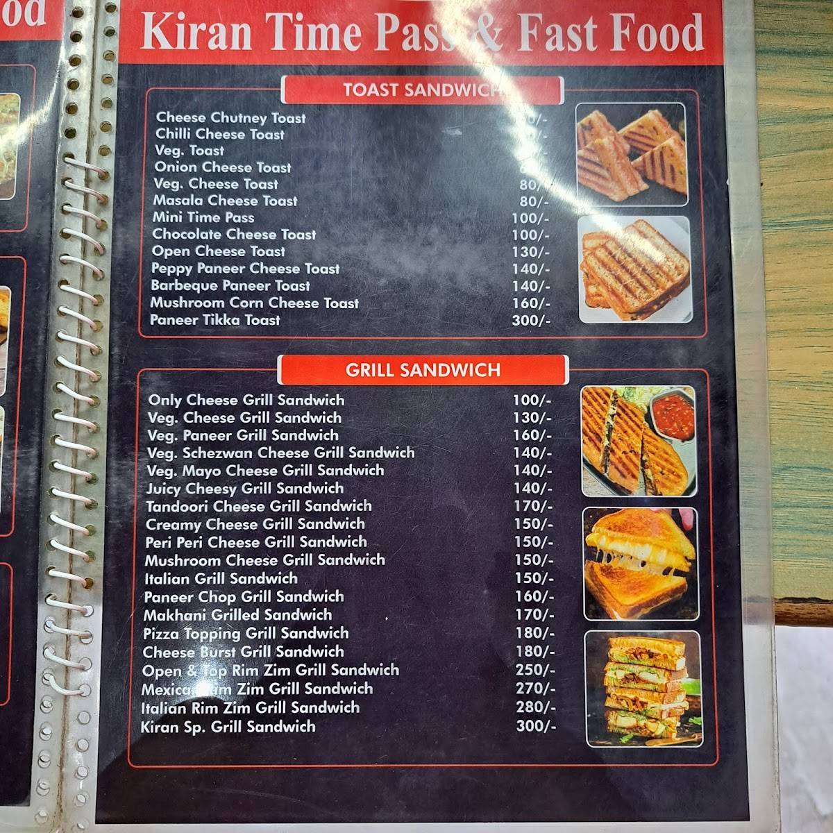 The Kiran Time Pass & Fast Food menu