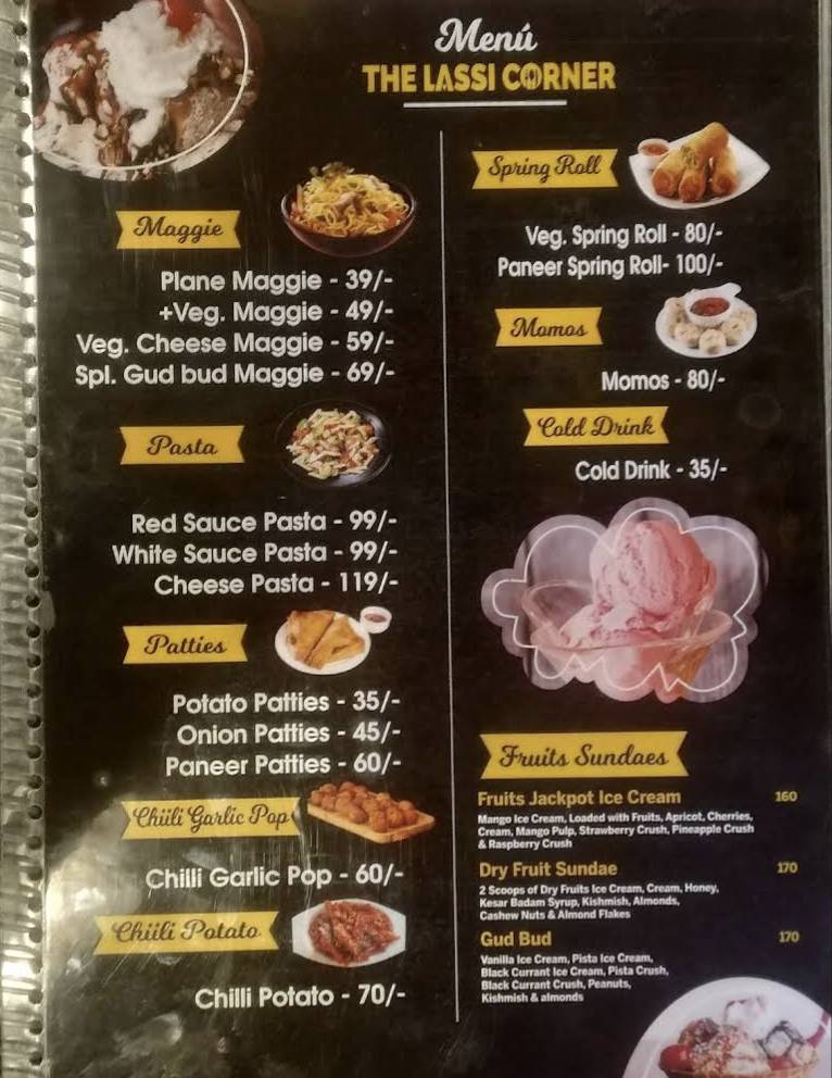 The Lassi Corner menu