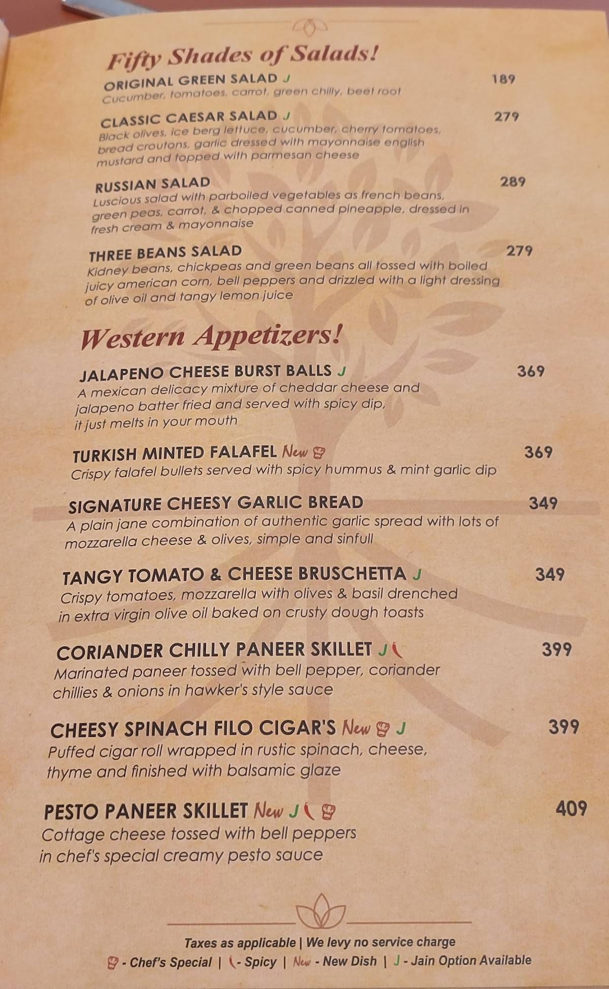 The Mango County Restaurant & Banquet menu