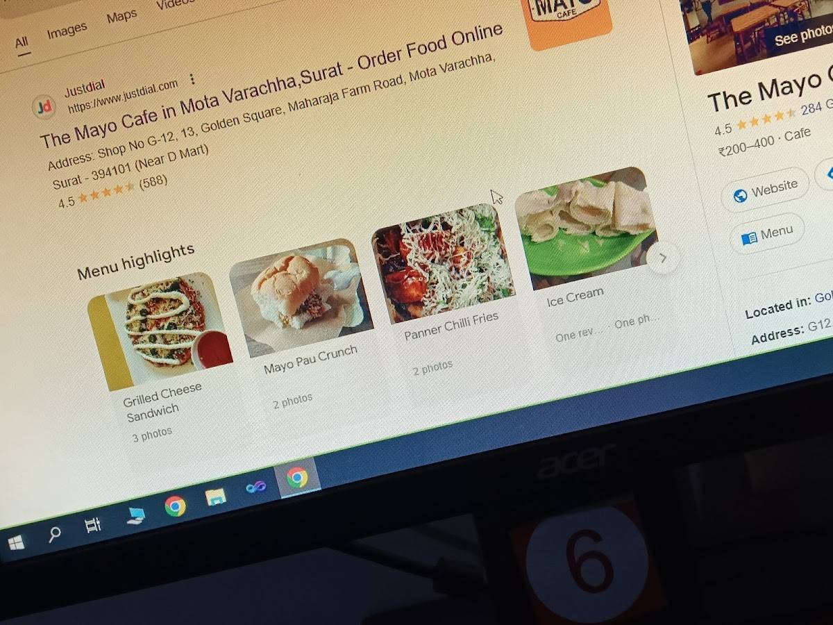 The Mayo Cafe menu