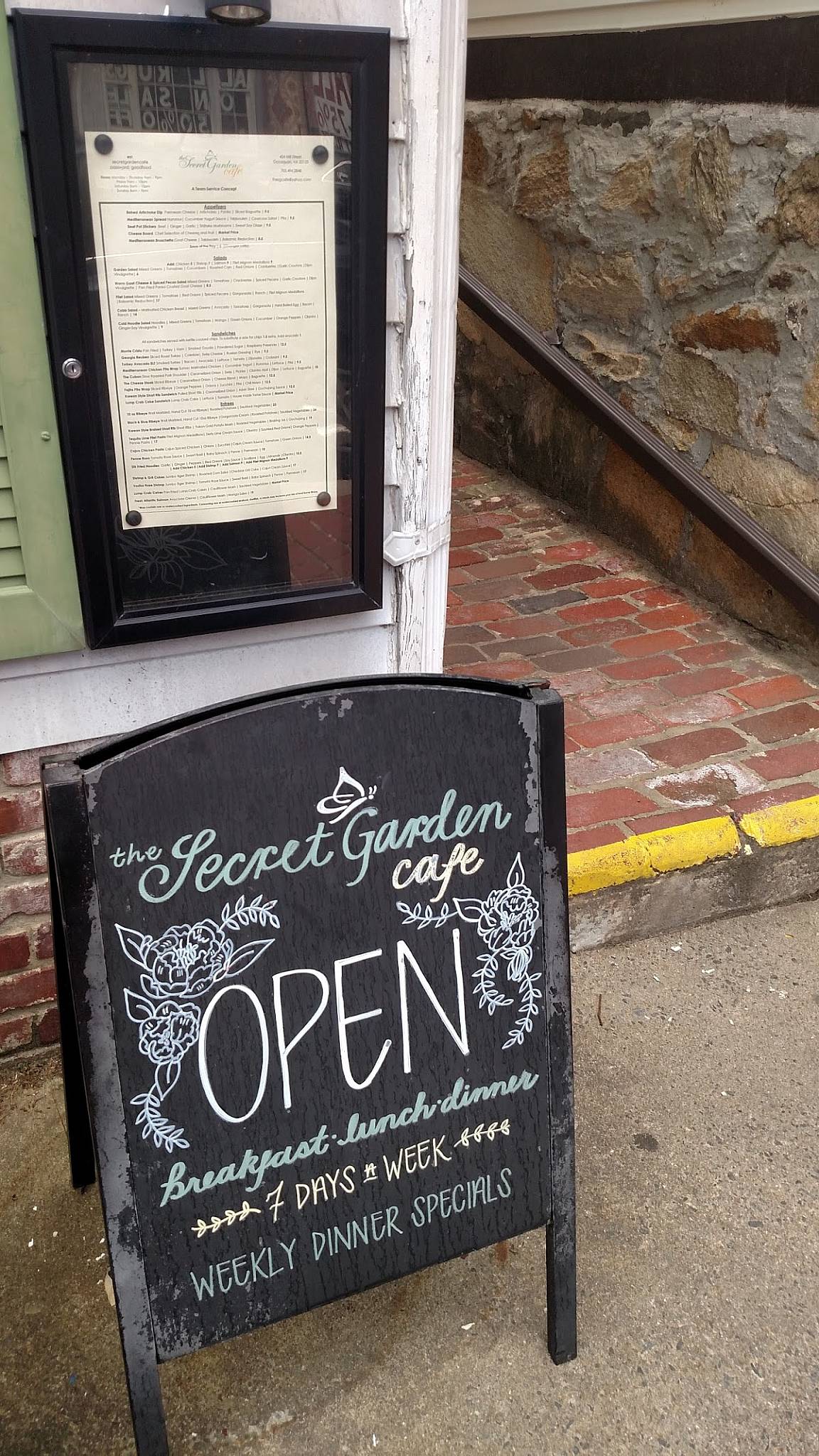 Menu at The Secret Garden Cafe, Occoquan