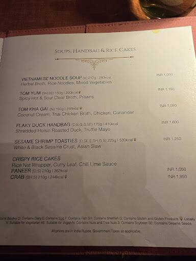 The Spice Route menu