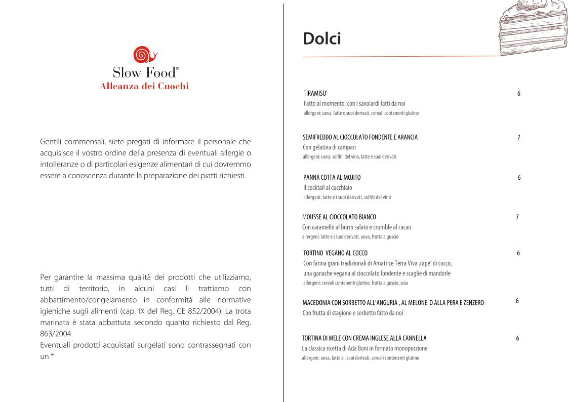 Menu di Le Tre Porte 