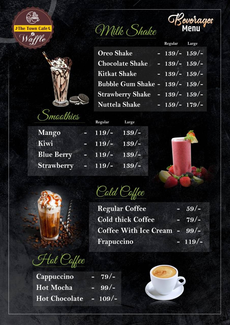 The Town Cafe & Waffle menu