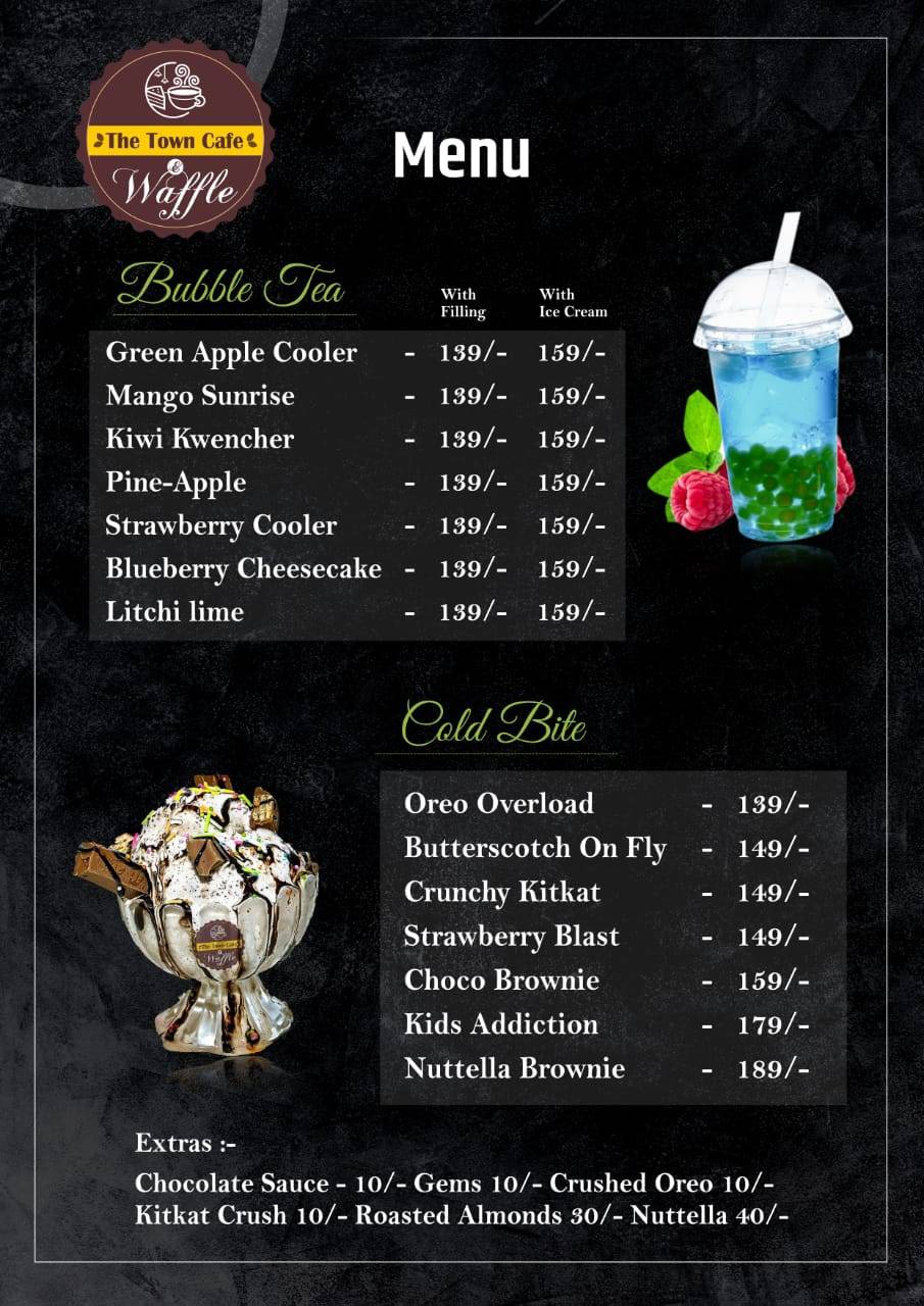 The Town Cafe & Waffle menu