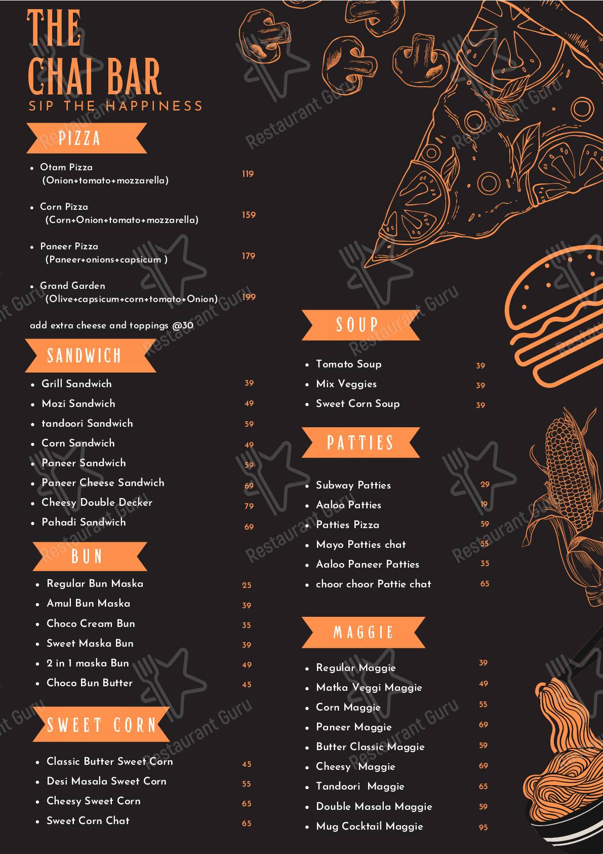 Check out the menu for The chai bar