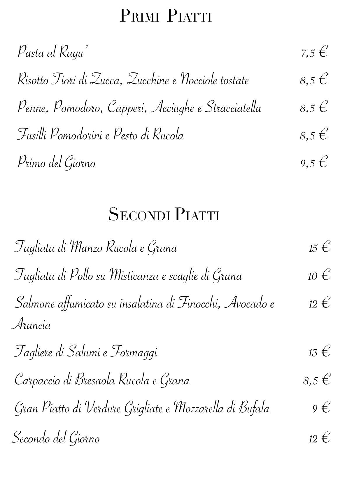 Menu di Tivà Gusto E Creativita’ 