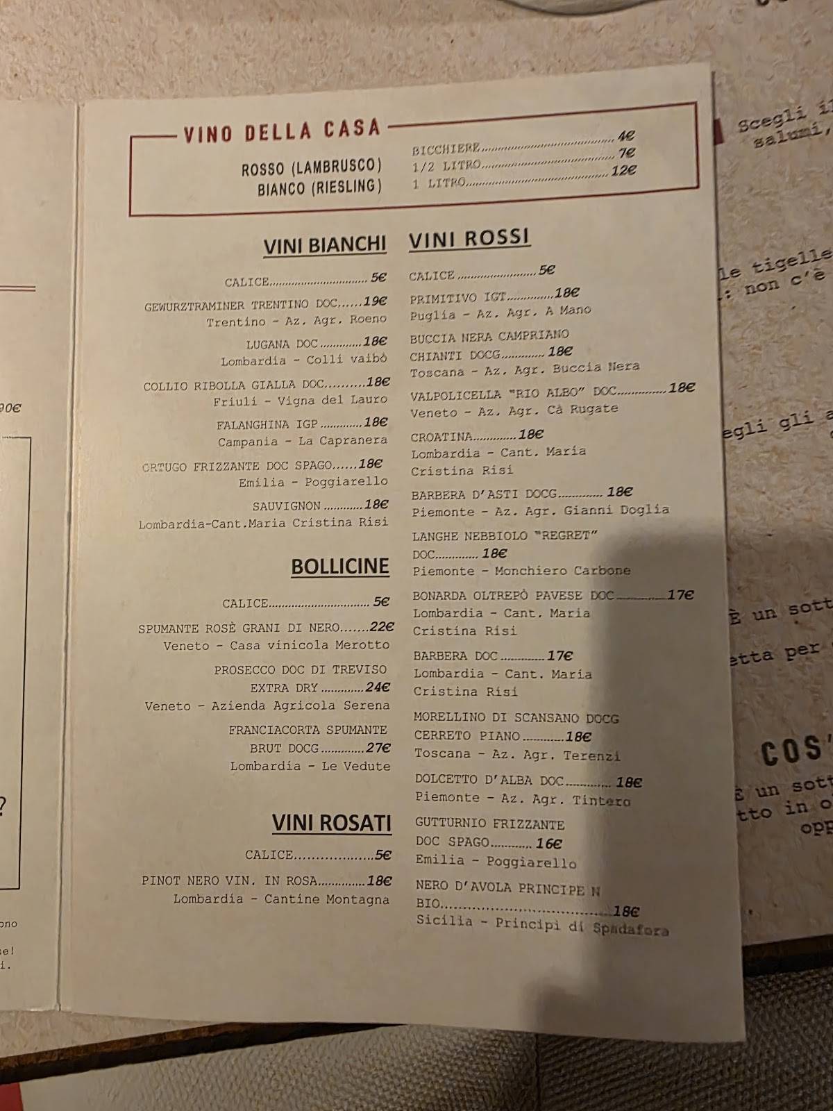 Menu di Tigella Bella 